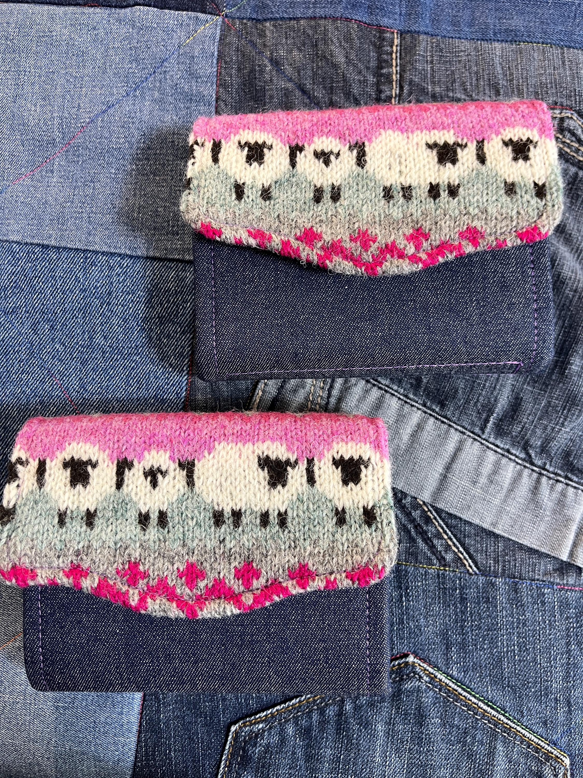 Hand Knitted Fair Isle Purse | Pink Sheep Wool - Uphouse Crafts