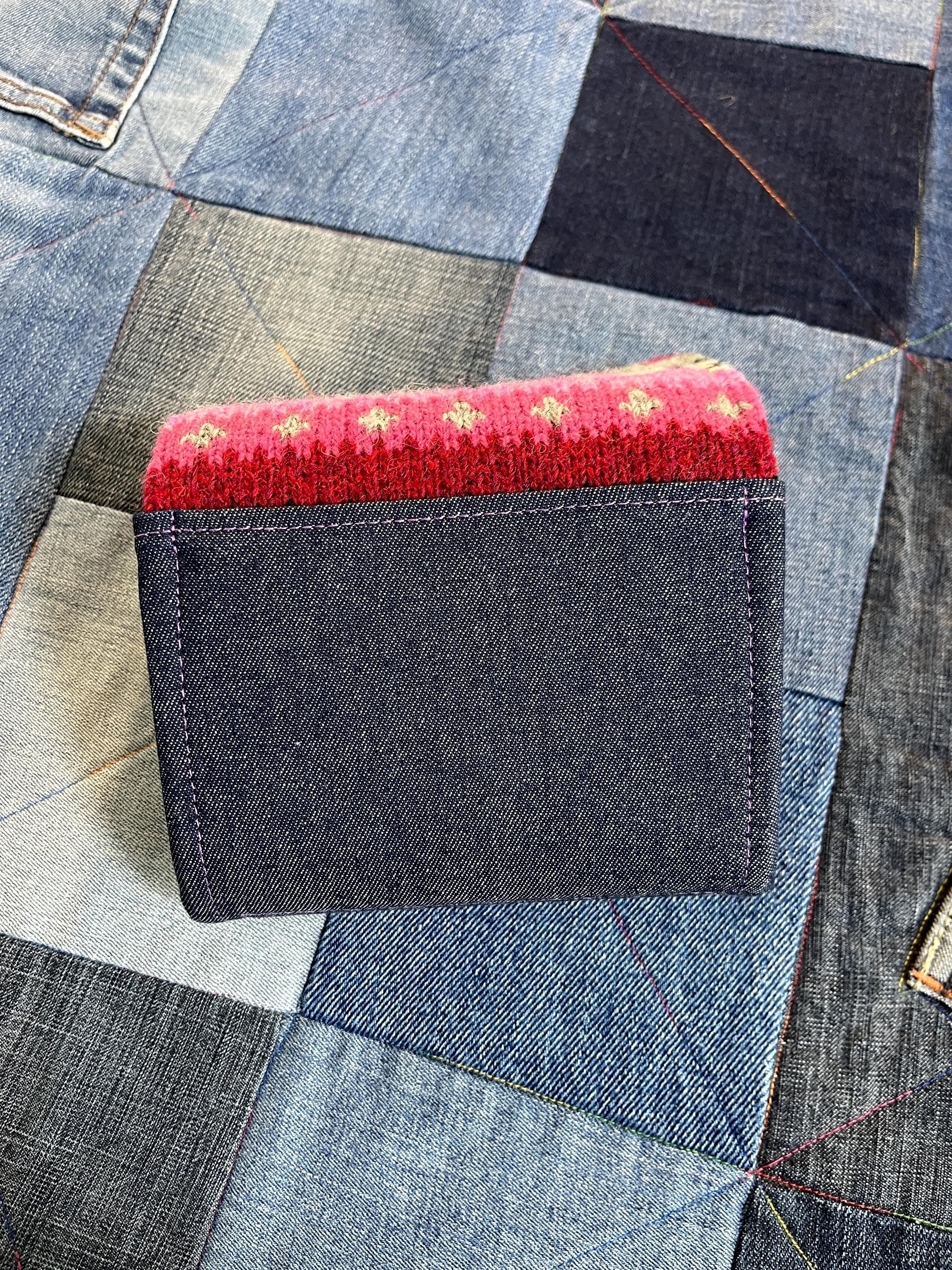 Hand Knitted Fair Isle Purse | Pink Sheep Wool - Uphouse Crafts