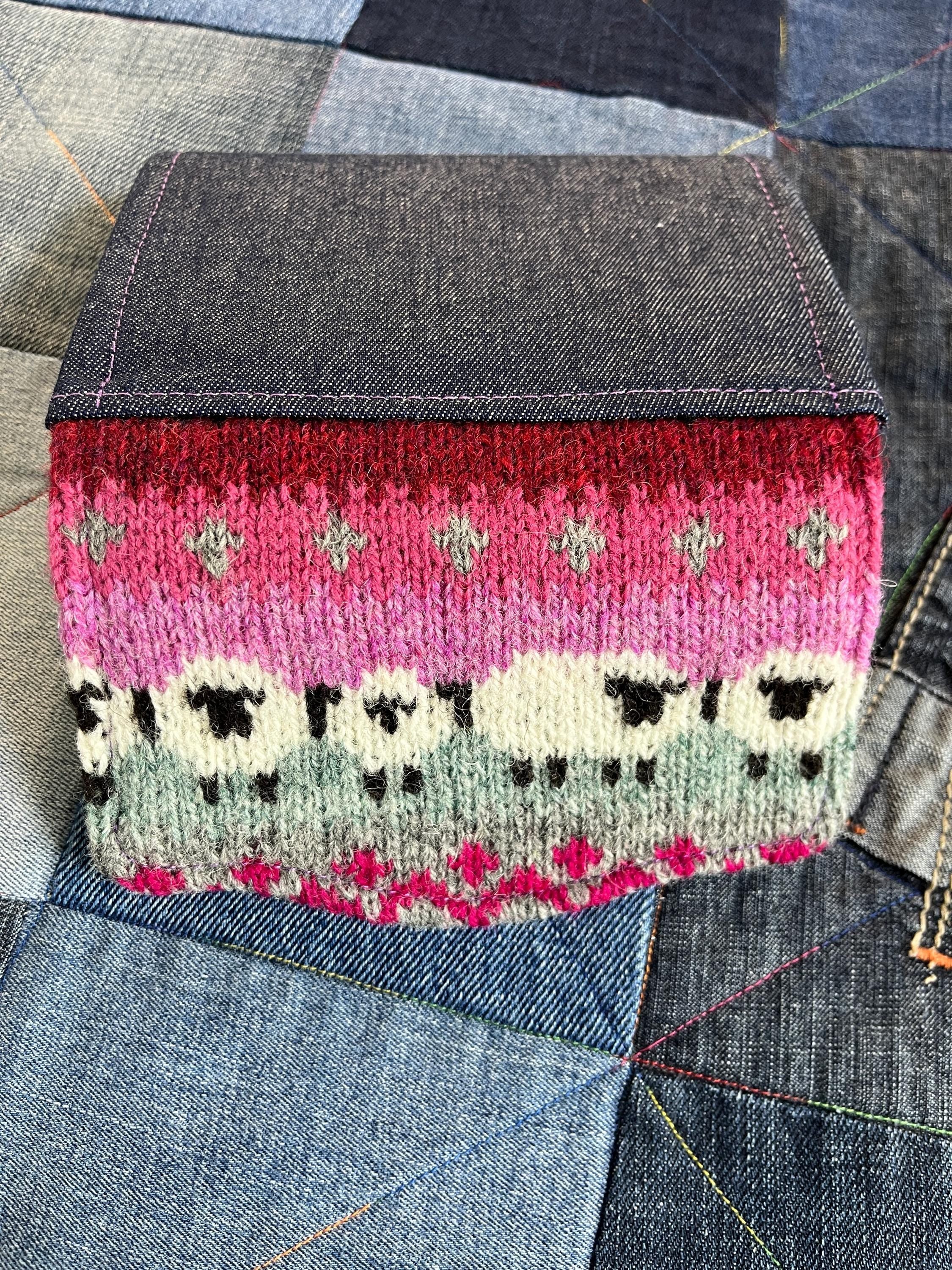 Hand Knitted Fair Isle Purse | Pink Sheep Wool - Uphouse Crafts