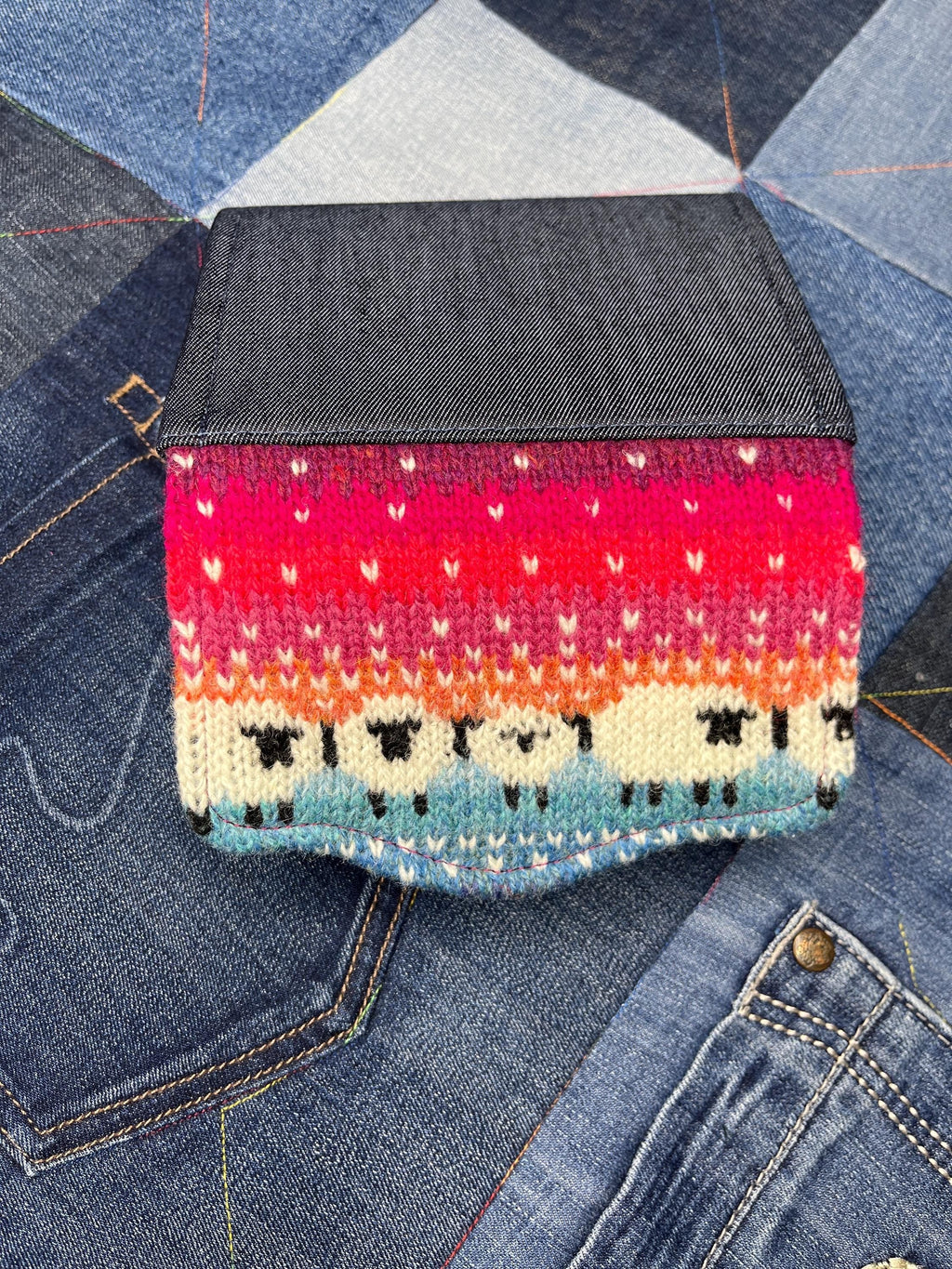 Handknitted Fair Isle Purse | Sunset Sheep - Uphouse Crafts