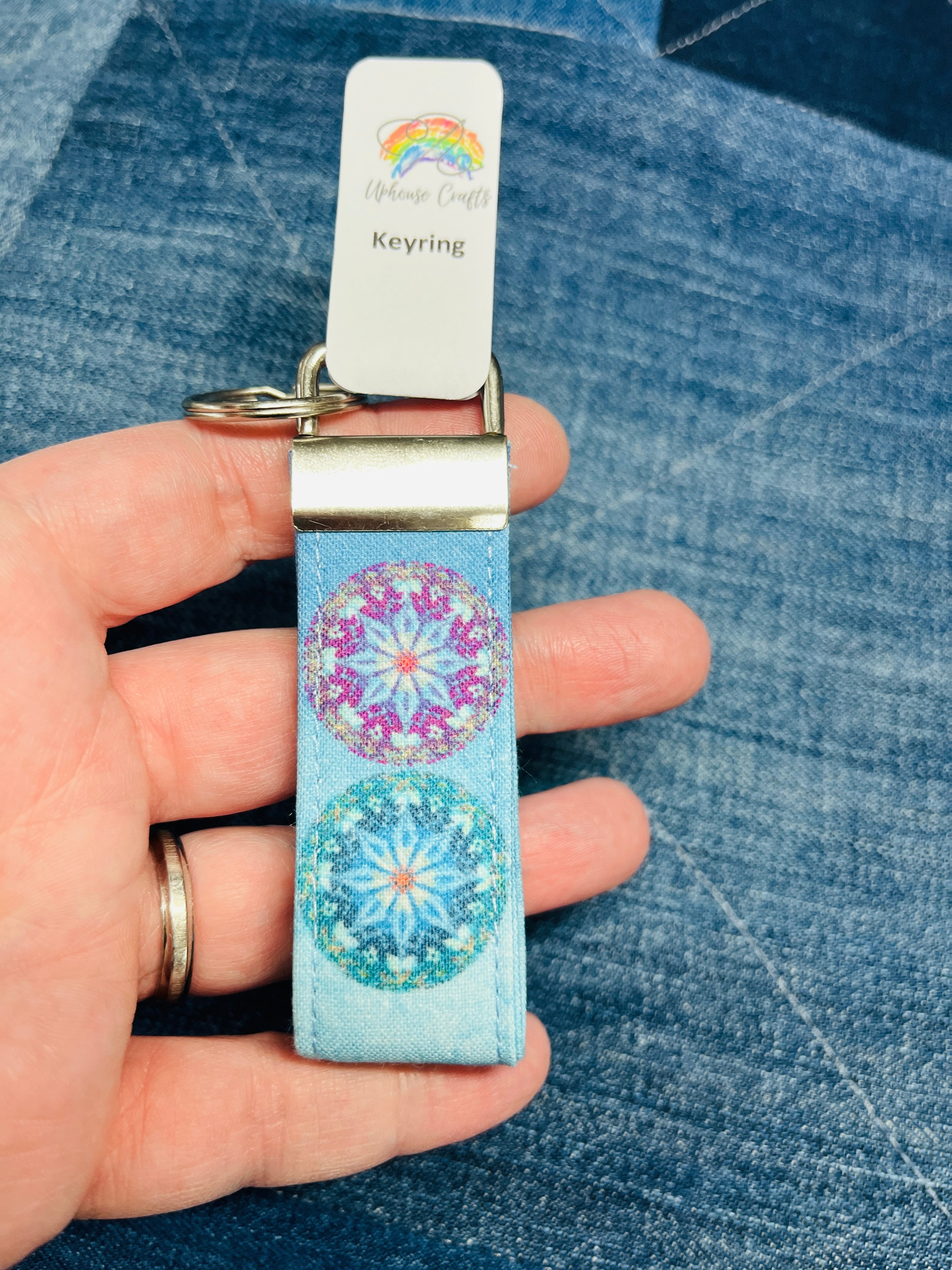 Handmade Cotton Fair Isle Design Keyring - Uphouse Crafts