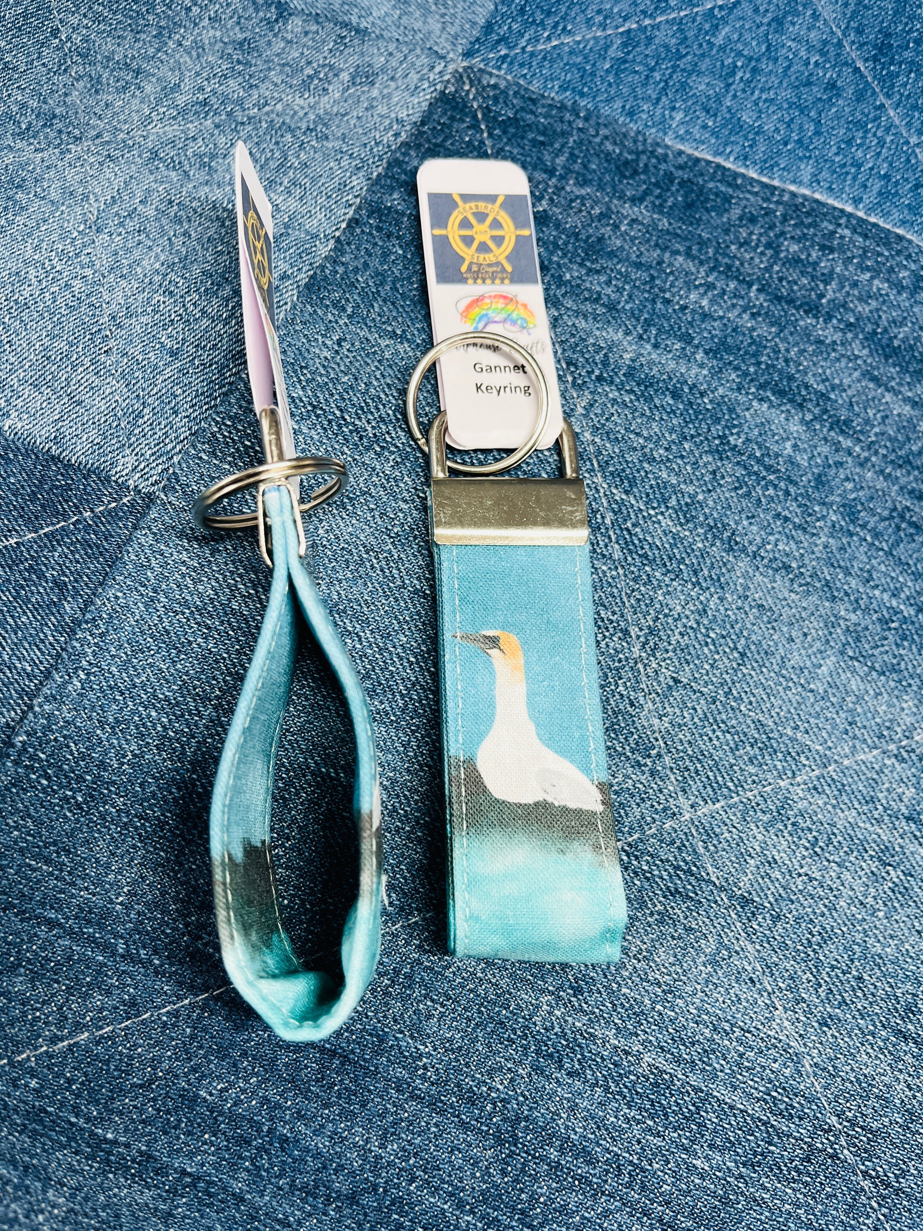 Handmade Cotton Gannet Keyring - collaboration with Seabirds - and - Seals The Original Noss Boat Tours - Uphouse Crafts