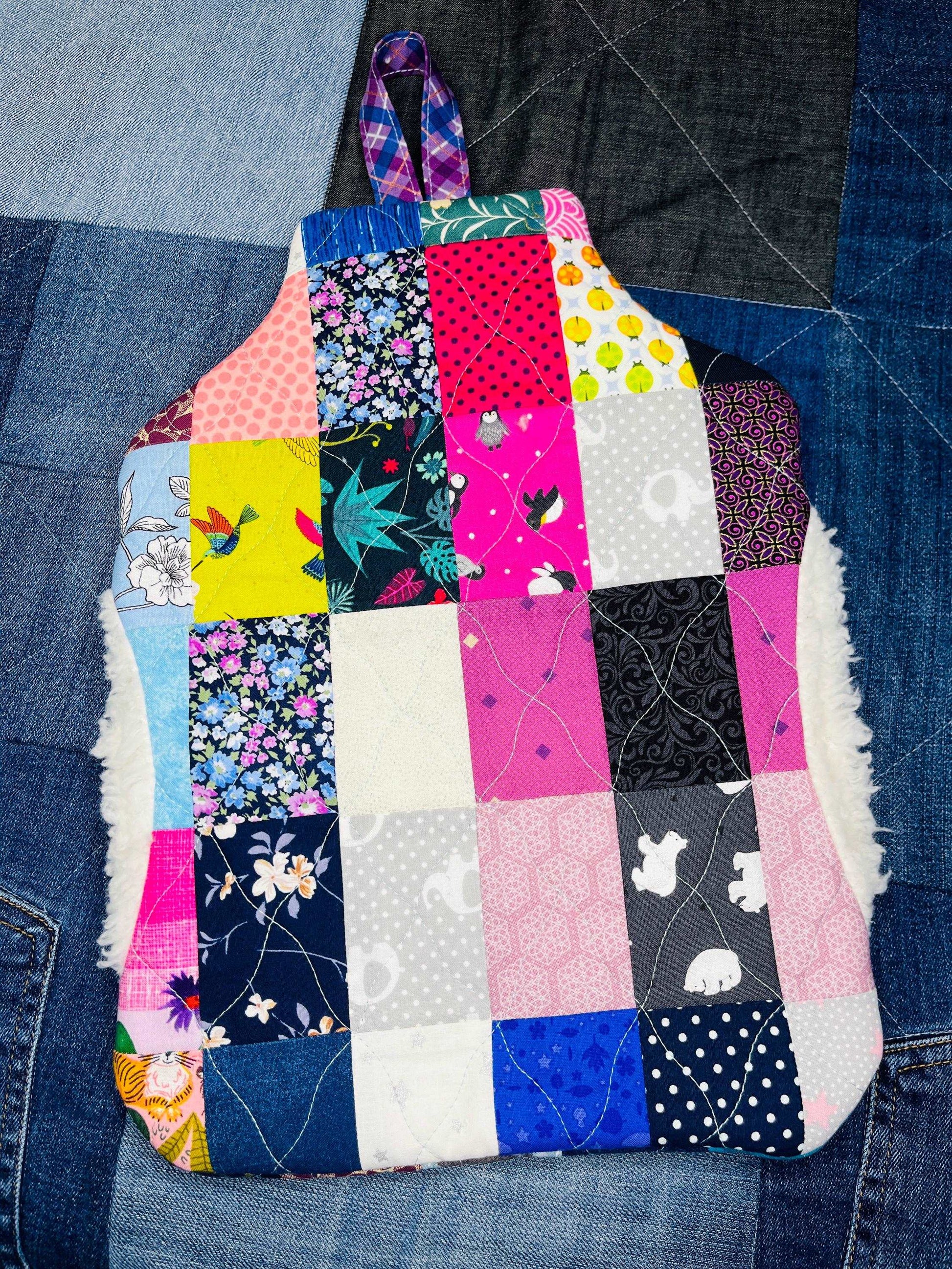 Hot Water Bottle Cover with Hand Warming Pouch | Multicolour Patchwork