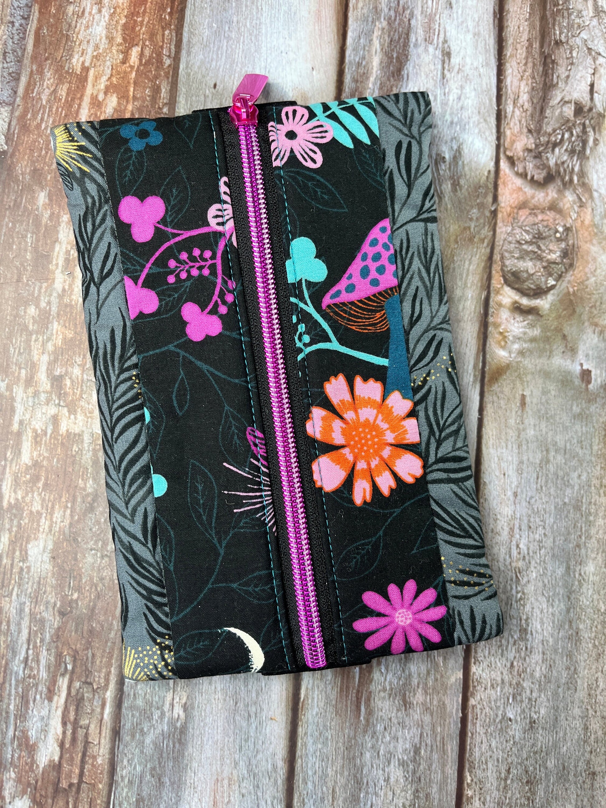 Black Pink Grey Gold Patchwork Notebook Pencil Case - Uphouse Crafts
