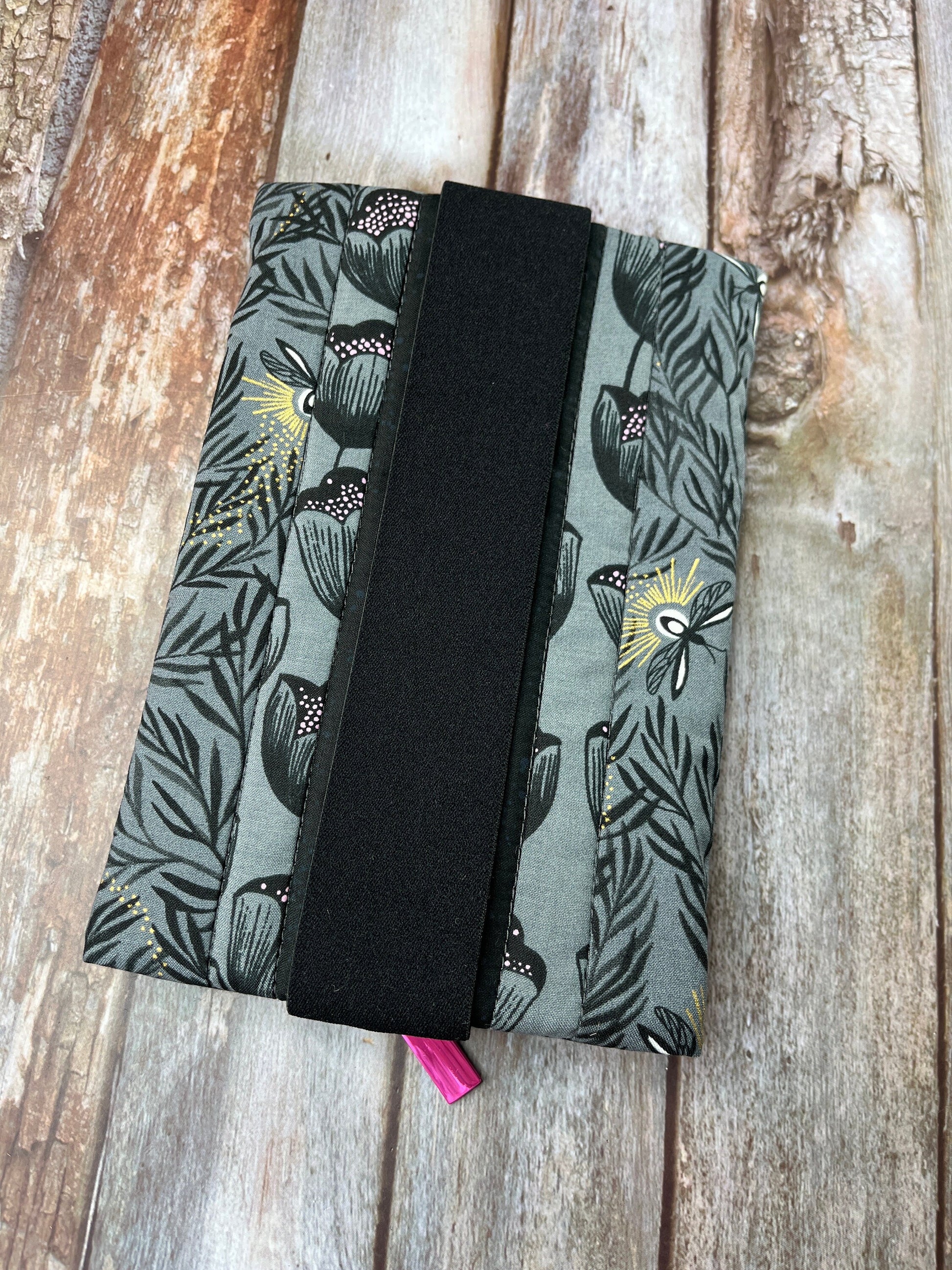 Black Pink Grey Gold Patchwork Notebook Pencil Case - Uphouse Crafts