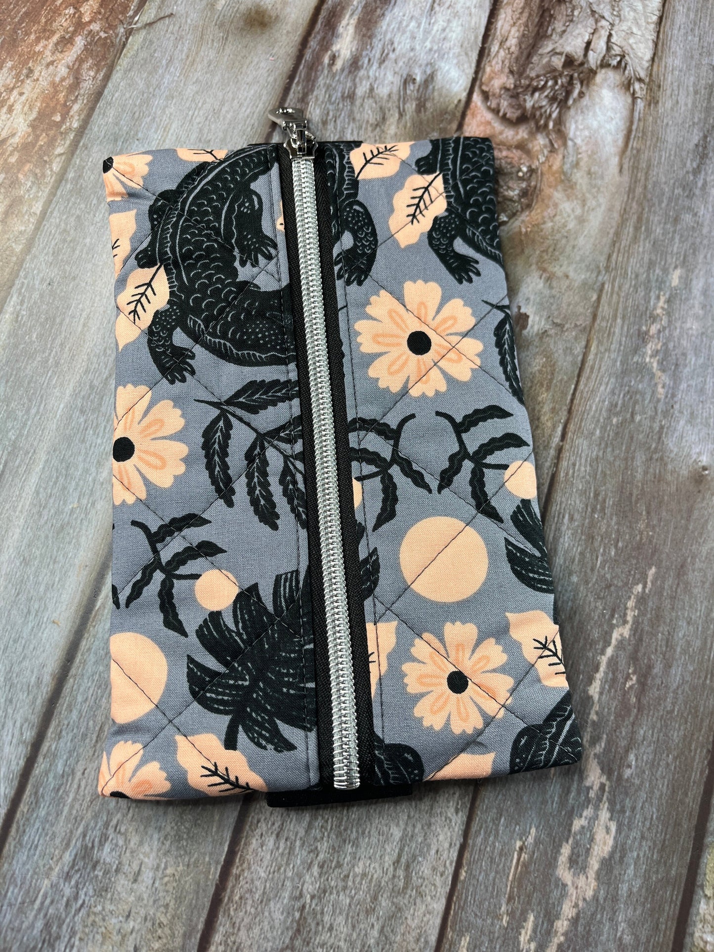 Black Pink Grey Patchwork Notebook Pencil Case - Uphouse Crafts