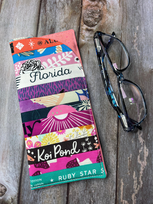 Florida Koi Pond Patchwork Glasses Case - Uphouse Crafts