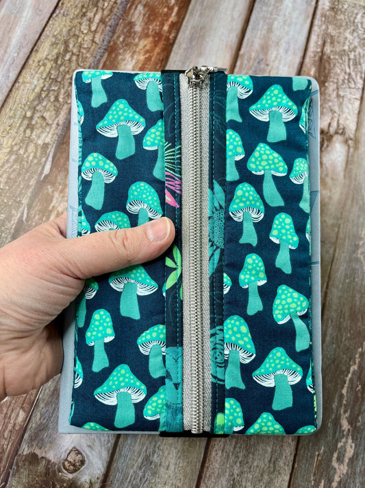 Teal Mushroom Patchwork Notebook Pencil Case - Uphouse Crafts