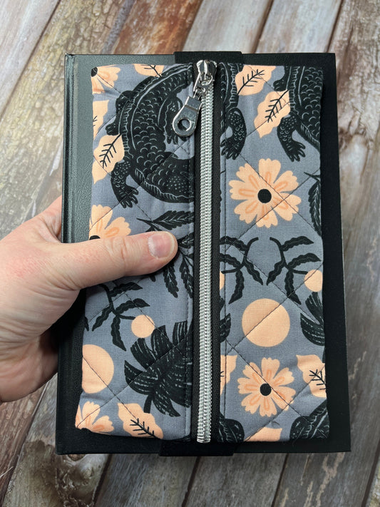 Black Pink Grey Patchwork Notebook Pencil Case - Uphouse Crafts