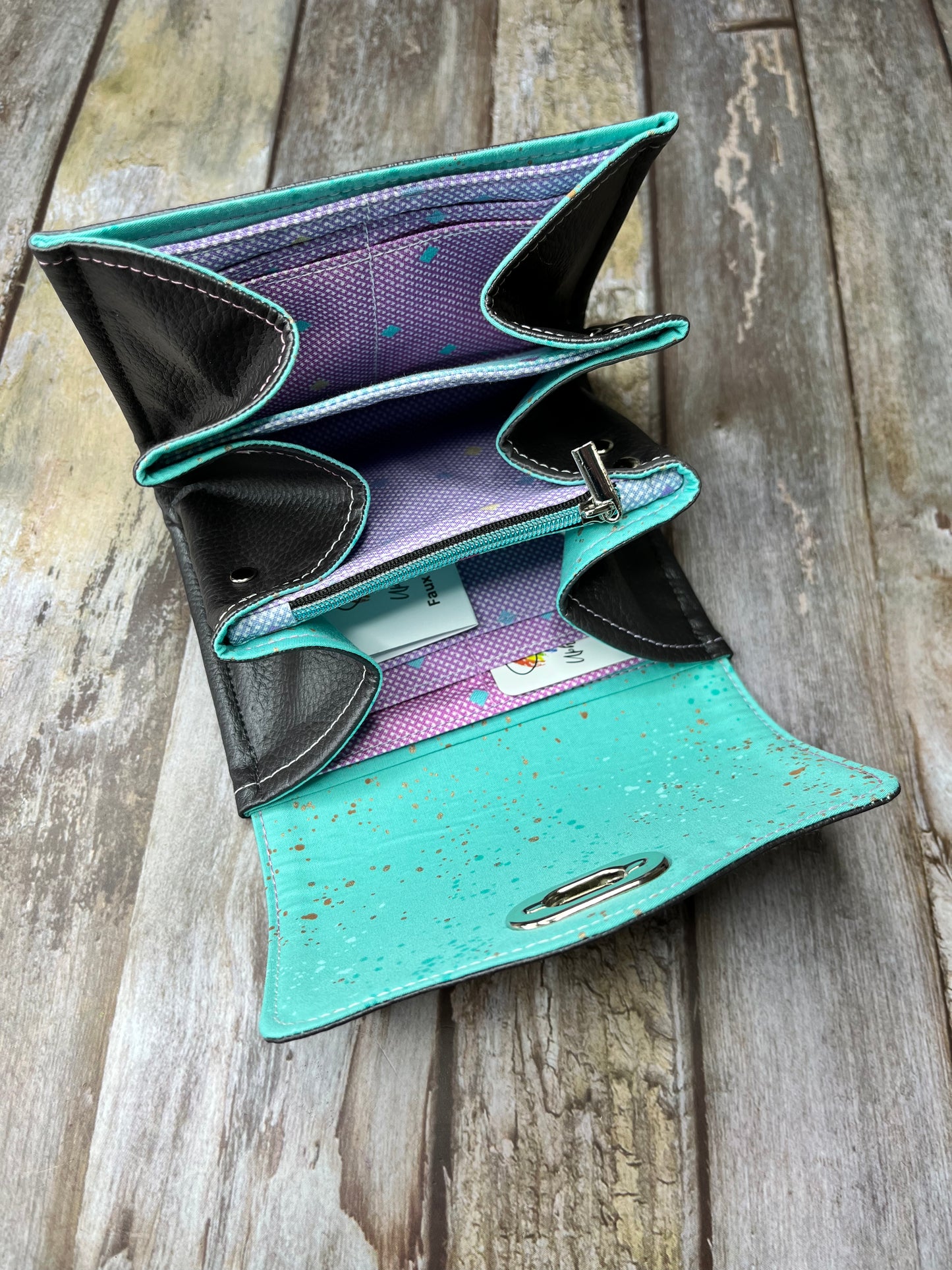 SALE Grey Faux Leather Purse - Aurora - Uphouse Crafts