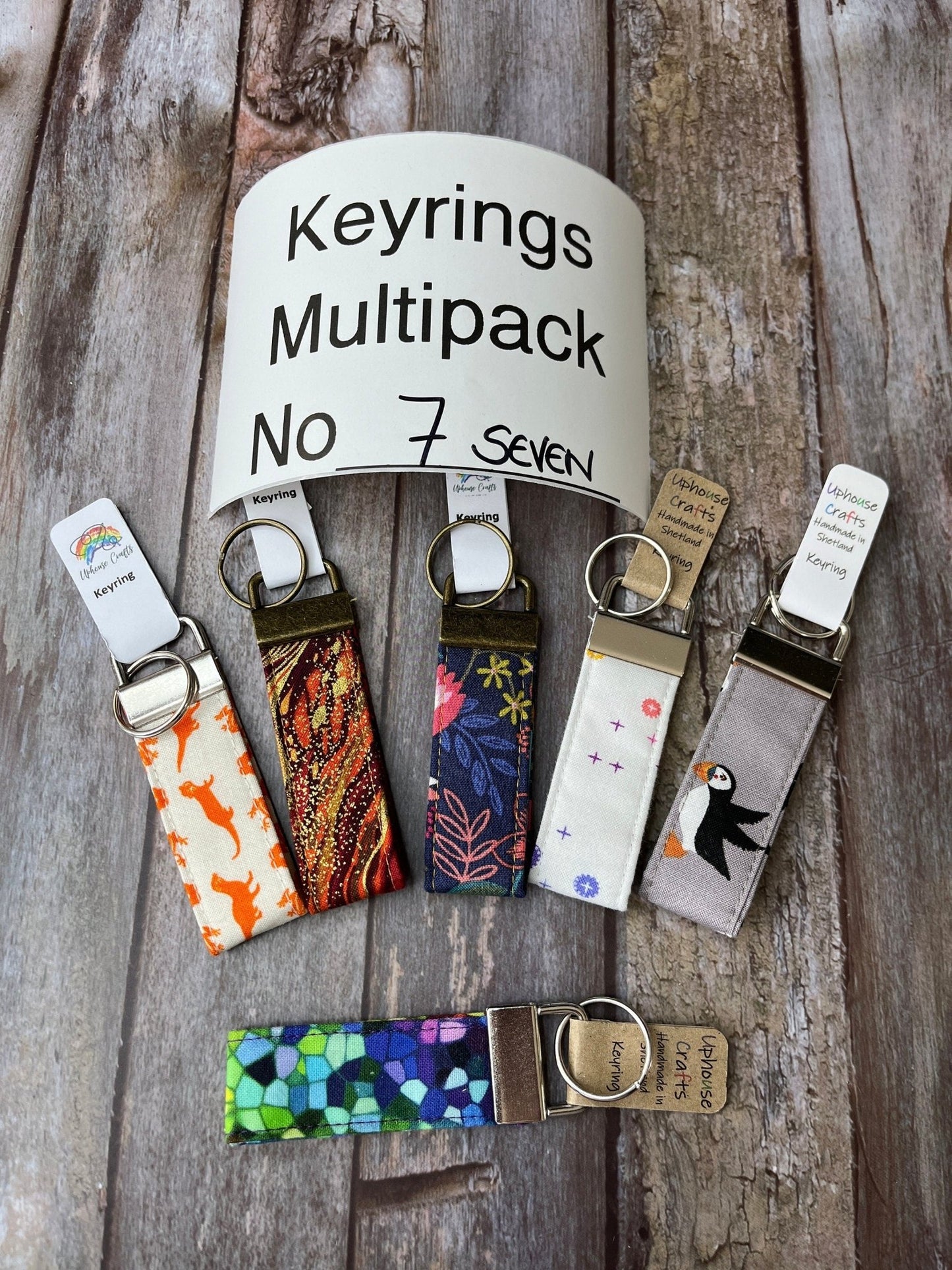 Keyring Multipack, Puffin Key Chain, Rainbow Keyring, Mixed Pack - Uphouse Crafts