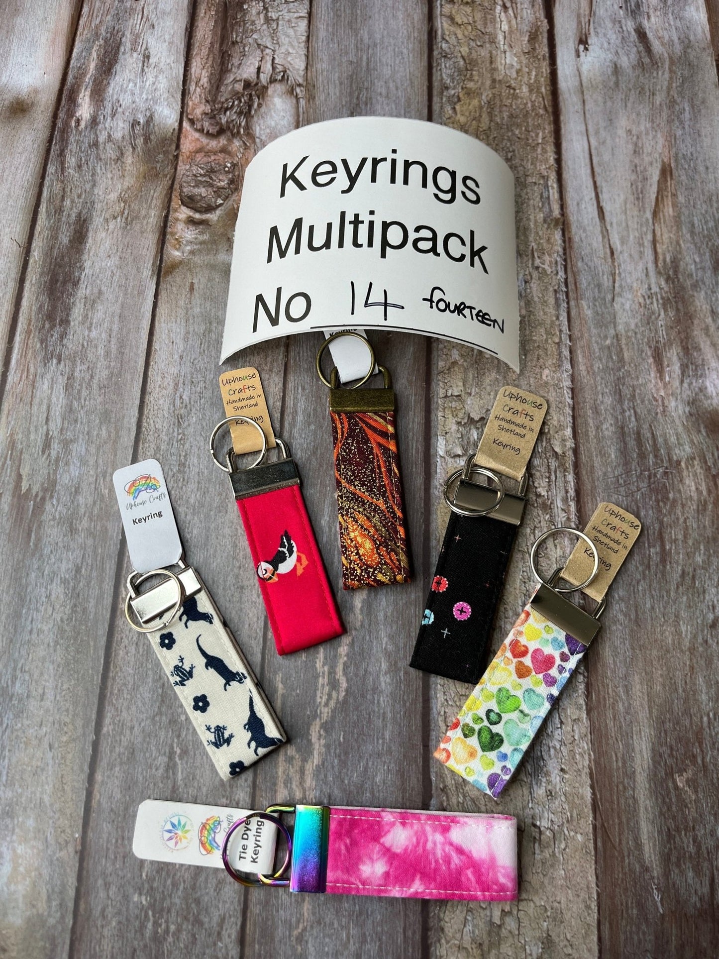 Keyring Multipack, Puffin Key Chain, Rainbow Keyring, Mixed Pack - Uphouse Crafts