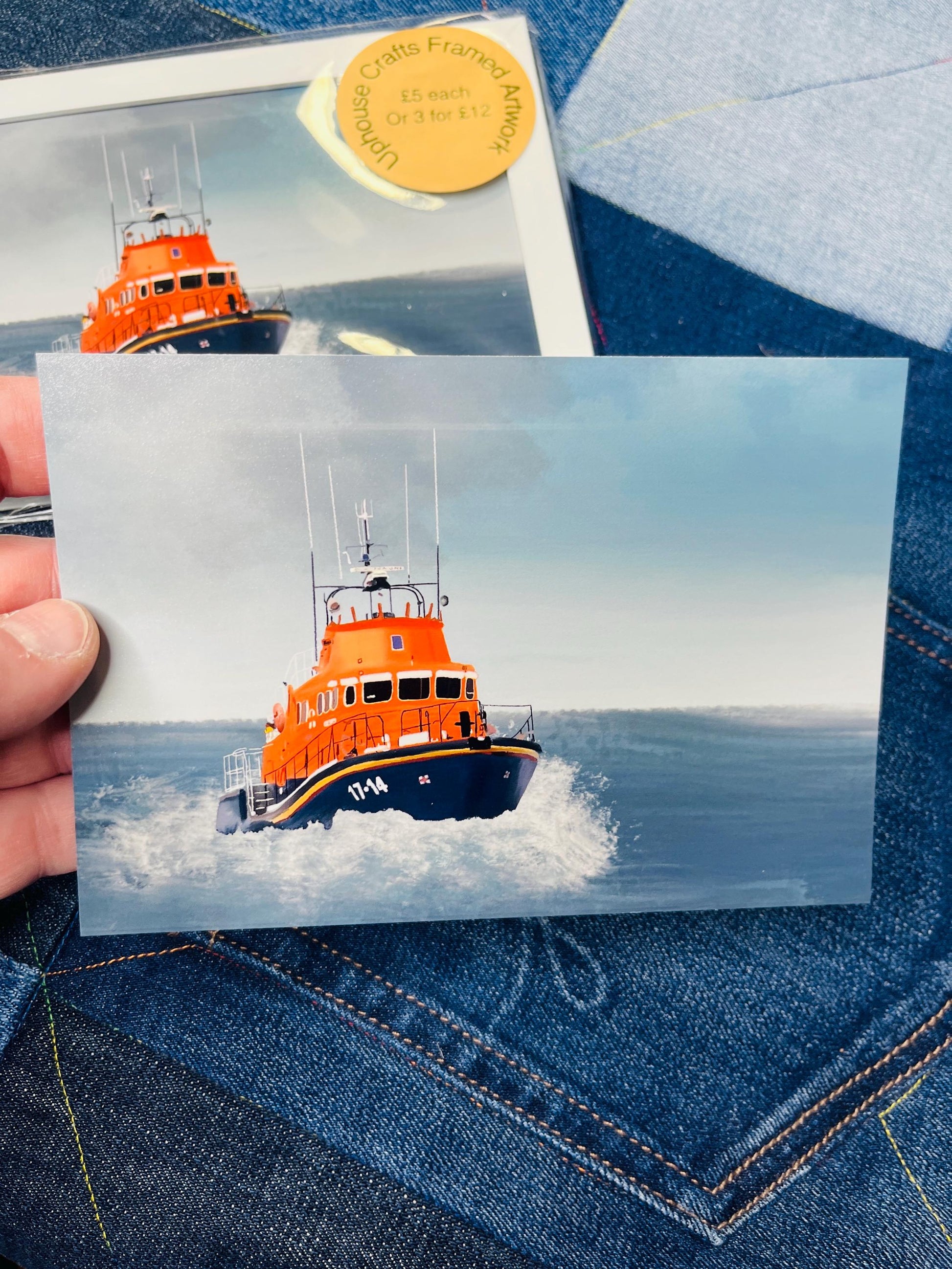 Lifeboat | Rescue Helicopter Digital Framed 4x6” Printed artwork - Uphouse Crafts