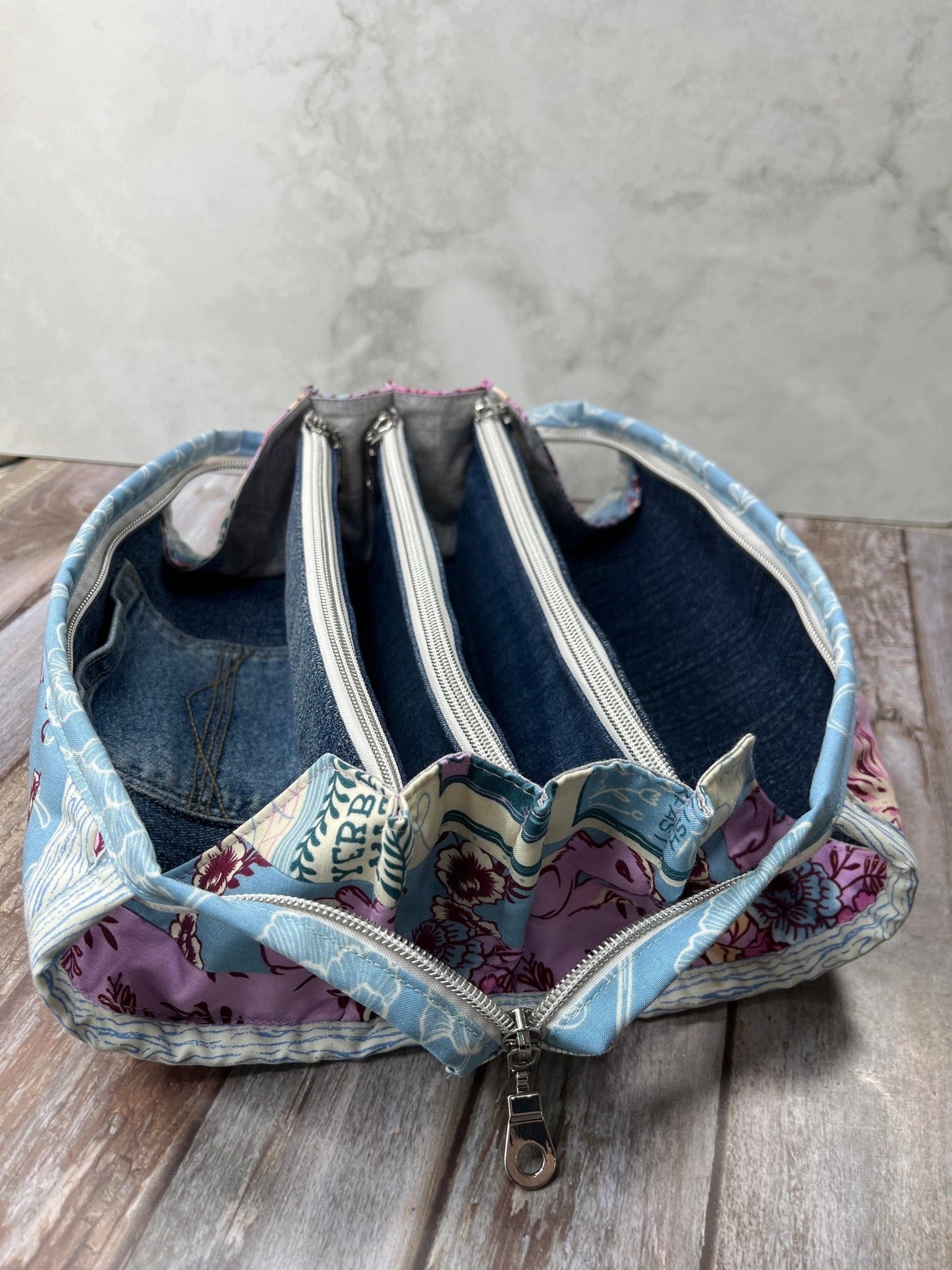 Lilac Blue & Denim Patchwork Sew Together Bag - Uphouse Crafts