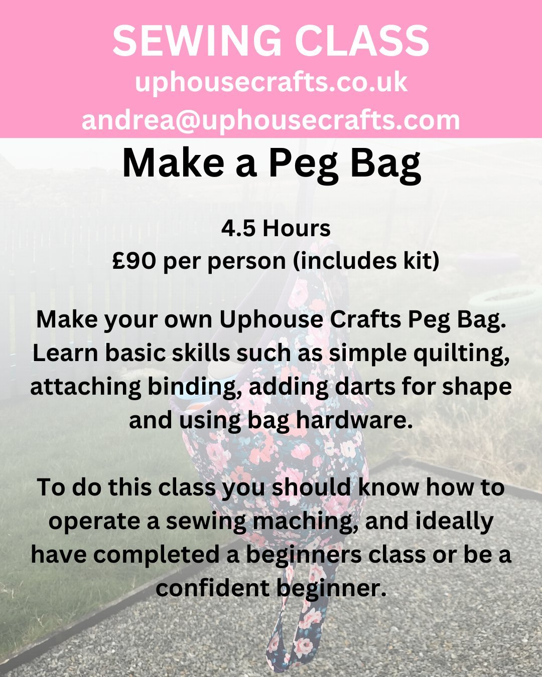 Make a Peg Bag | Stretchy Sewing | Sewing Class | 5 hour class - Uphouse Crafts