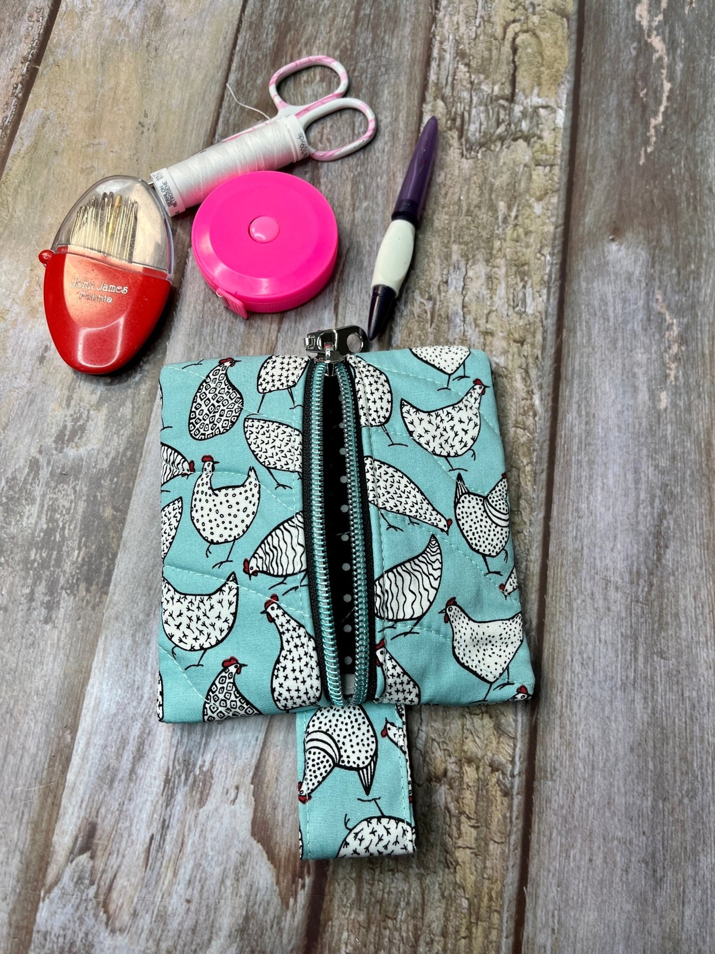 Mini Zip Pouch - Chickens - Uphouse Crafts