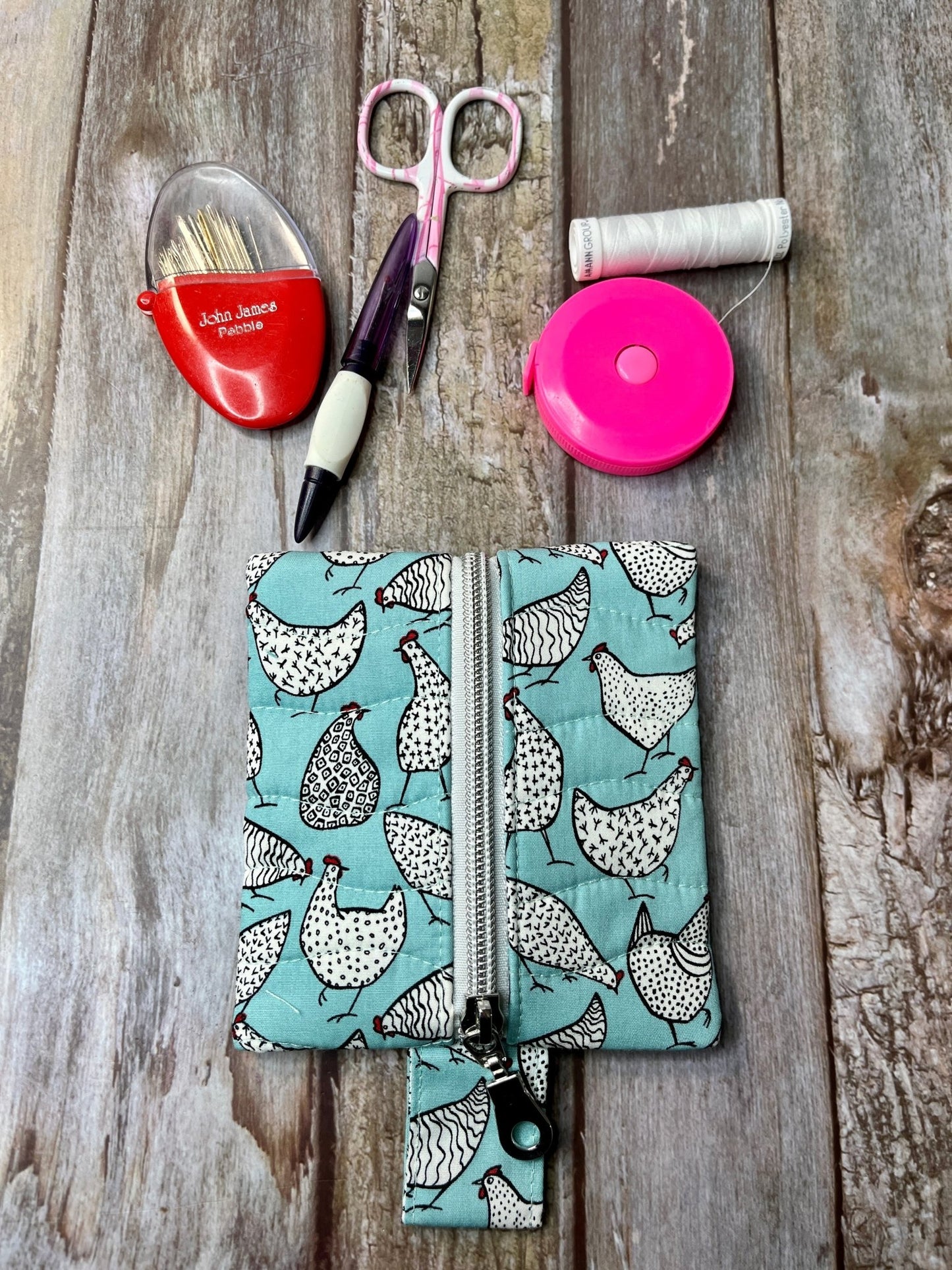 Mini Zip Pouch - Chickens - Uphouse Crafts