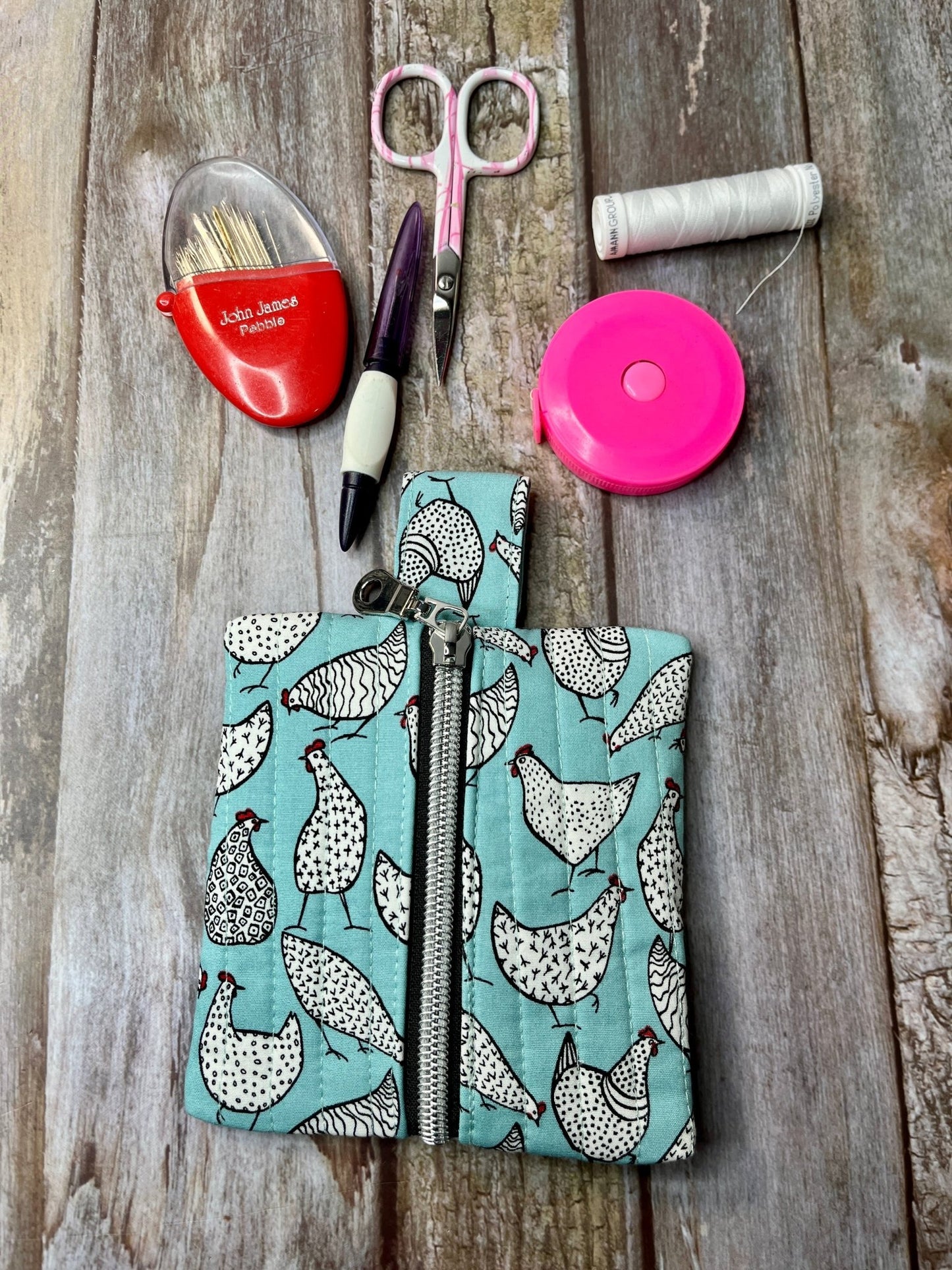 Mini Zip Pouch - Chickens - Uphouse Crafts