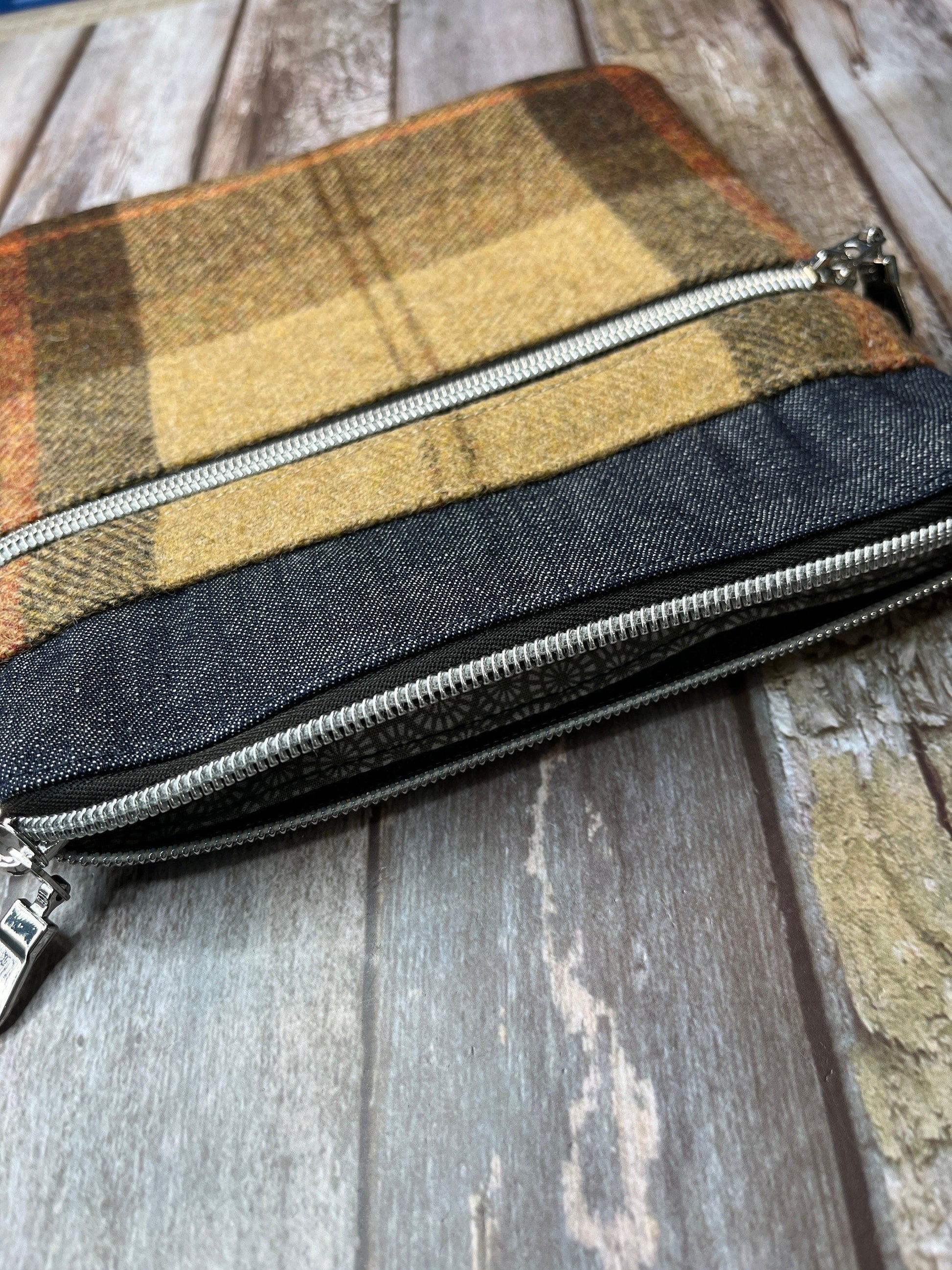 Natural Brown Beige Wool Tweed Crossbody Bag - Uphouse Crafts