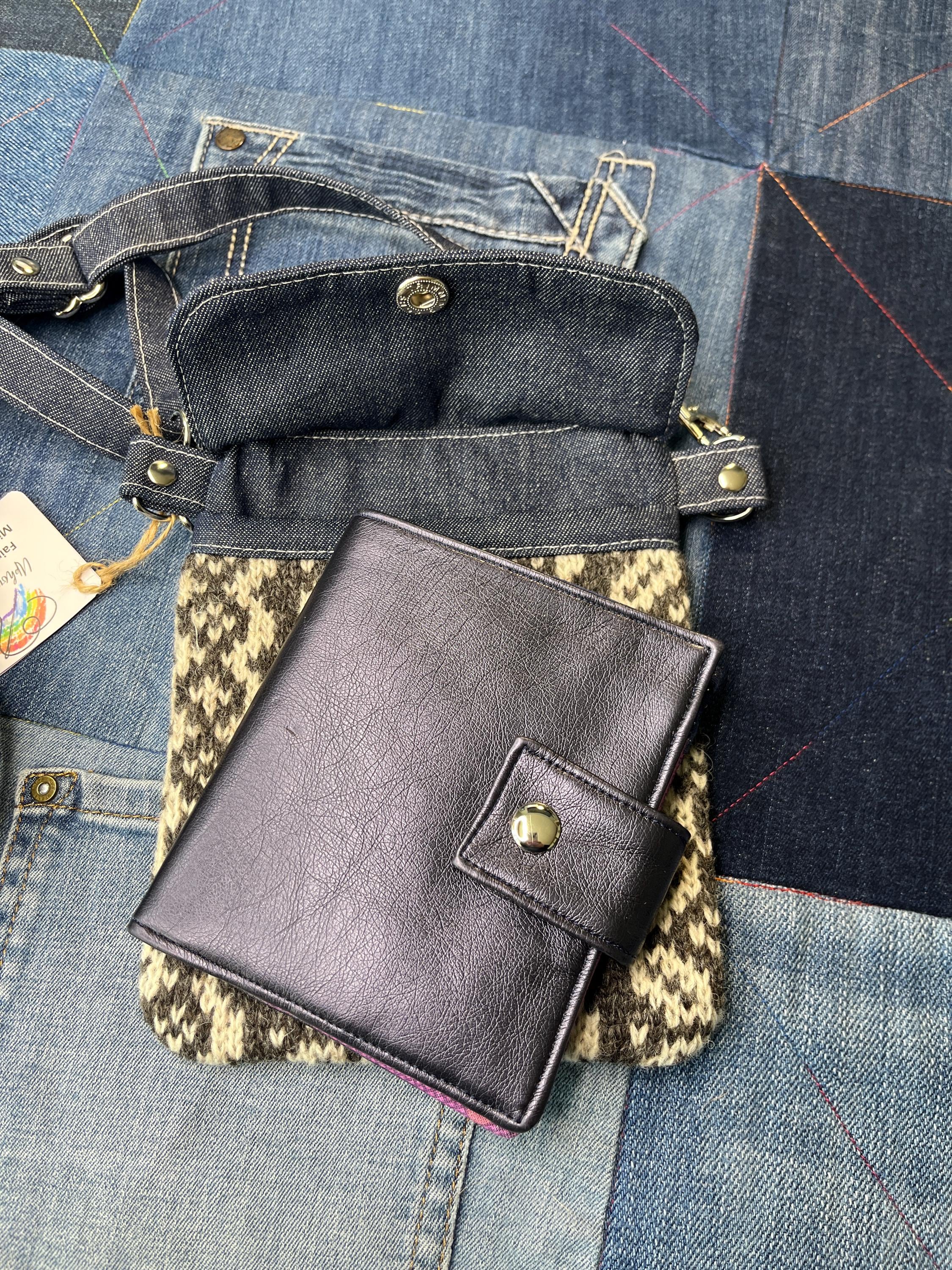 Natural Shetland Wool Denim Mini Crossbody Bag - Uphouse Crafts