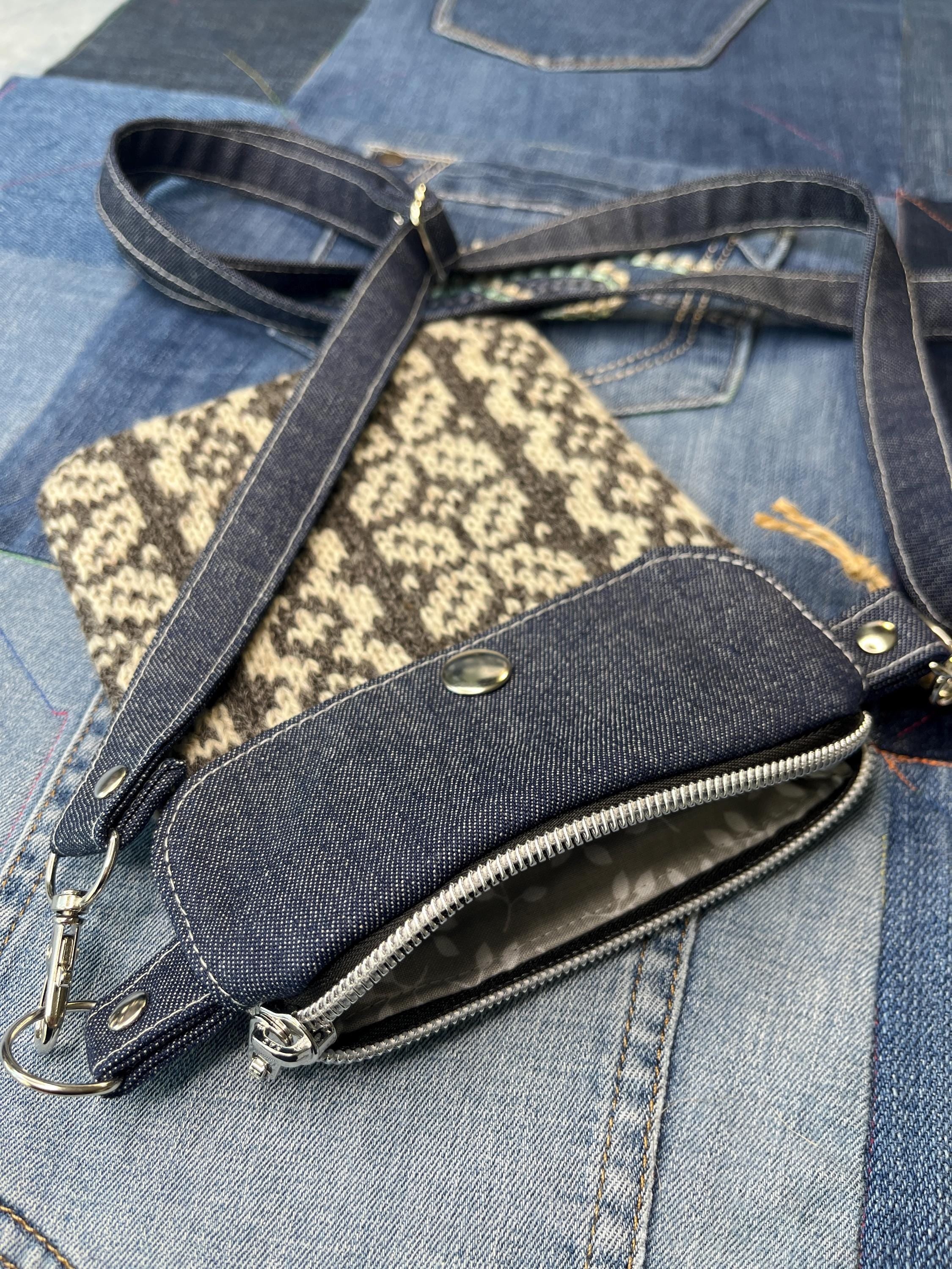 Natural Shetland Wool Denim Mini Crossbody Bag - Uphouse Crafts