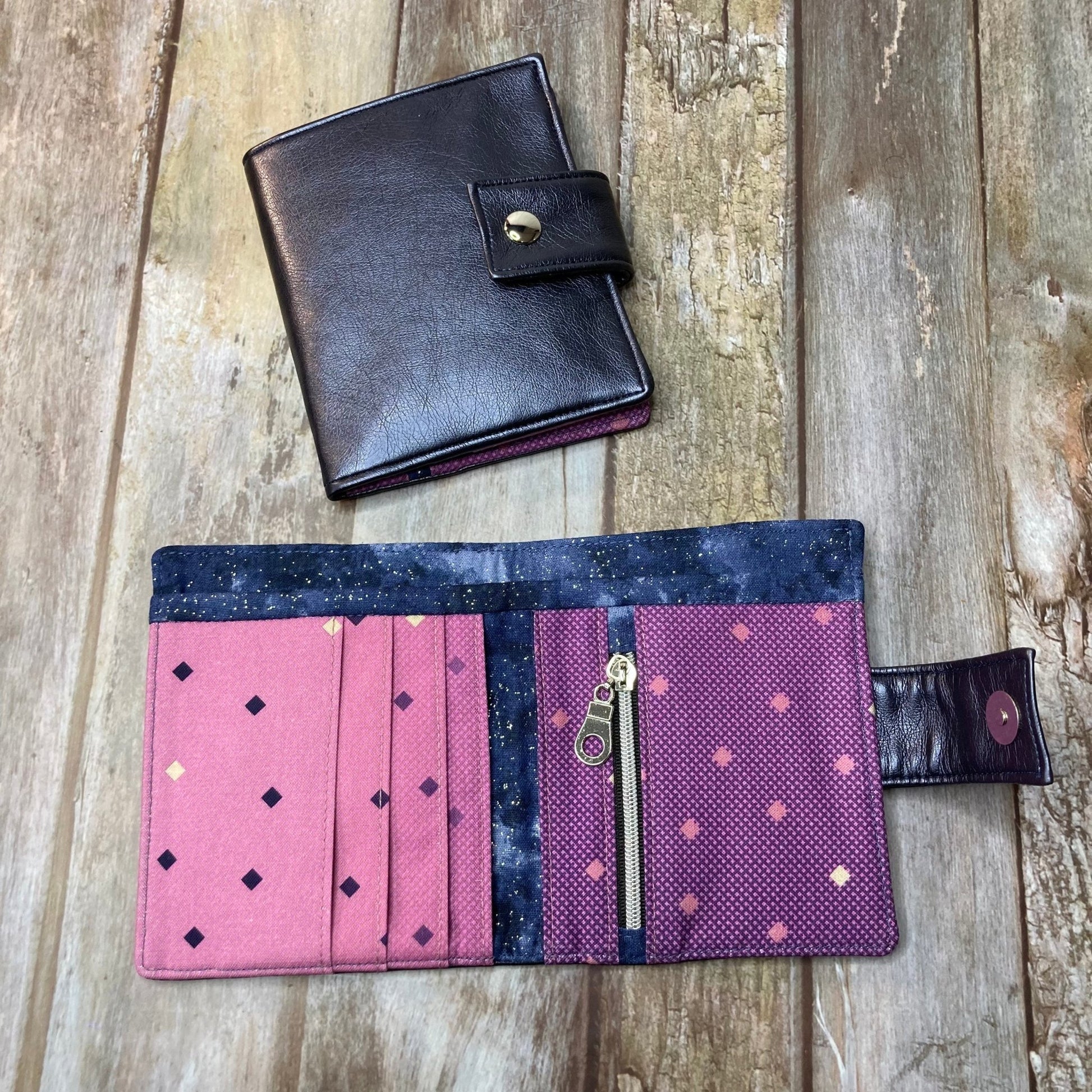 Navy Faux Leather Bi - Fold Wallet - Uphouse Crafts