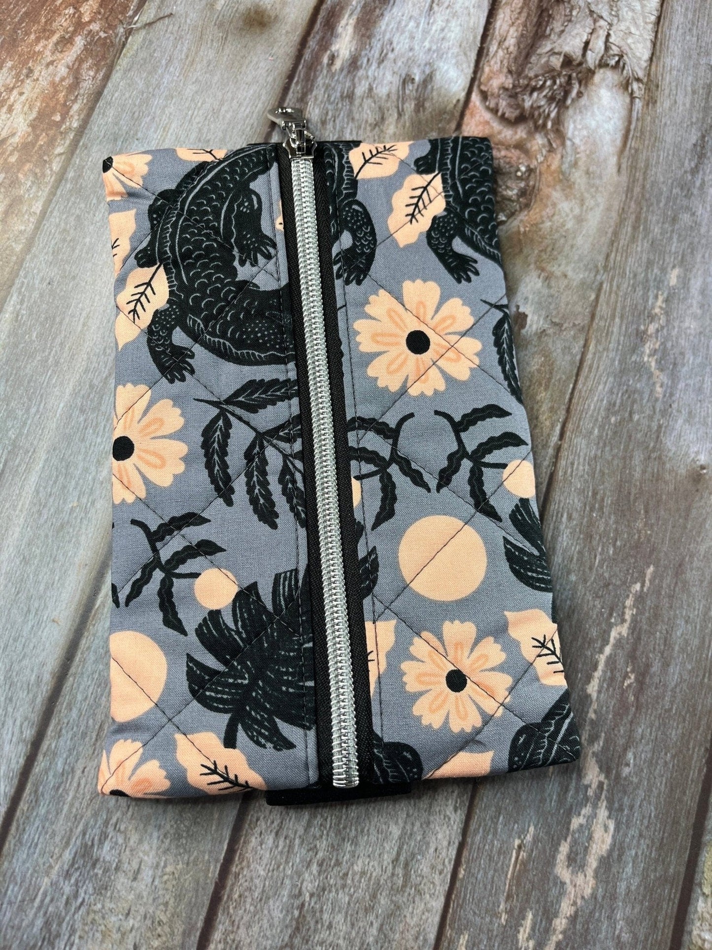 Notebook Pencil Case - Black Pink Grey Patchwork