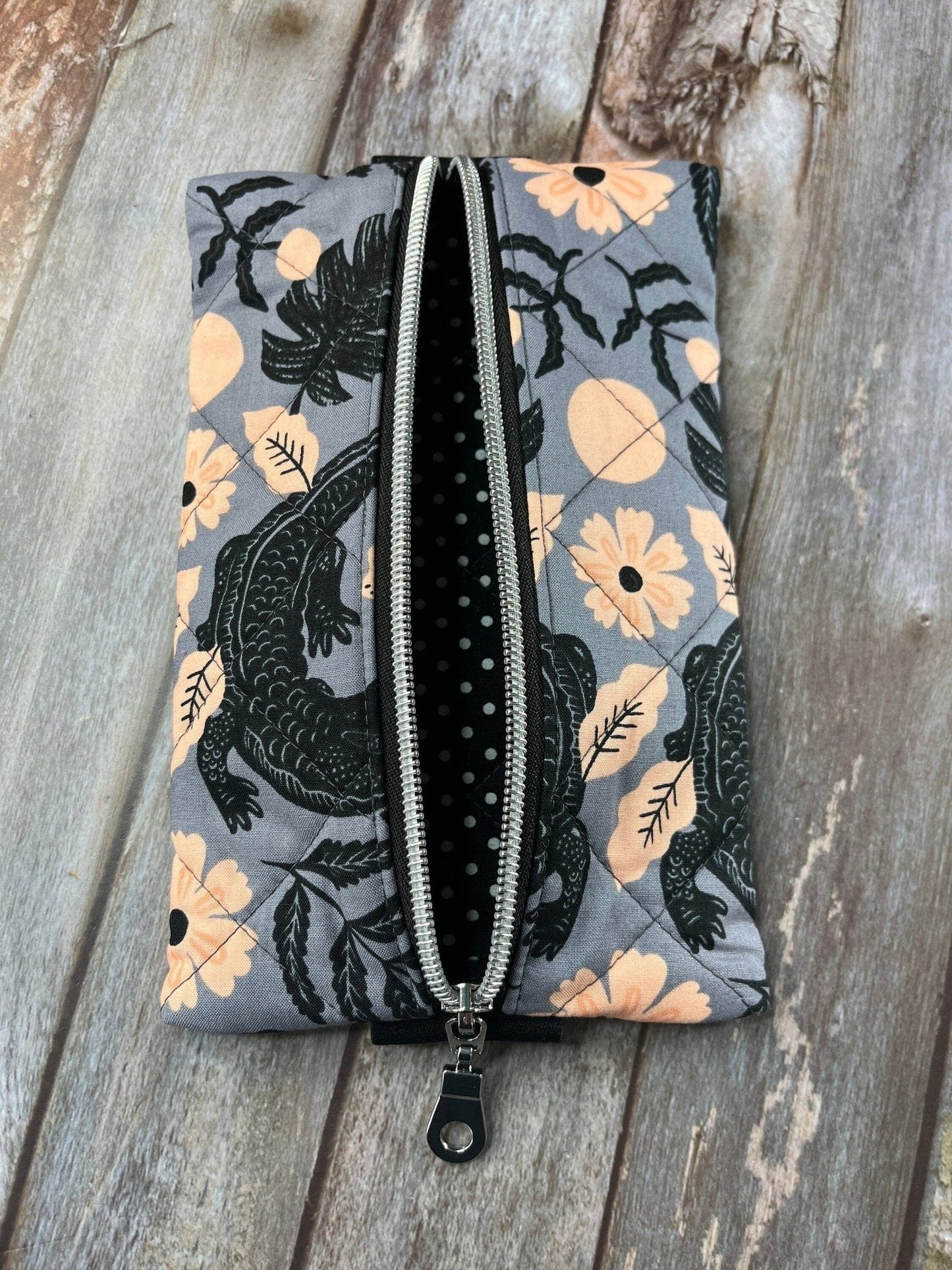 Notebook Pencil Case - Black Pink Grey Patchwork