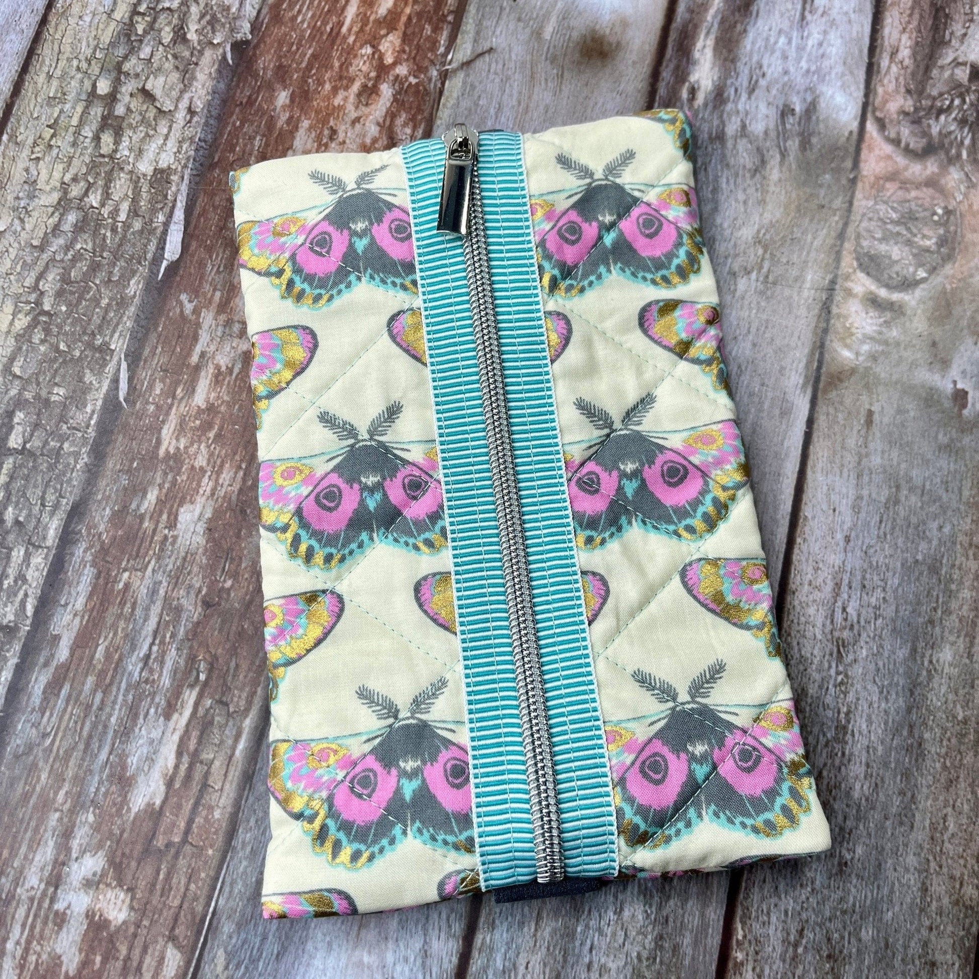 Notebook Pencil Case - Cream Lilac Butterfly