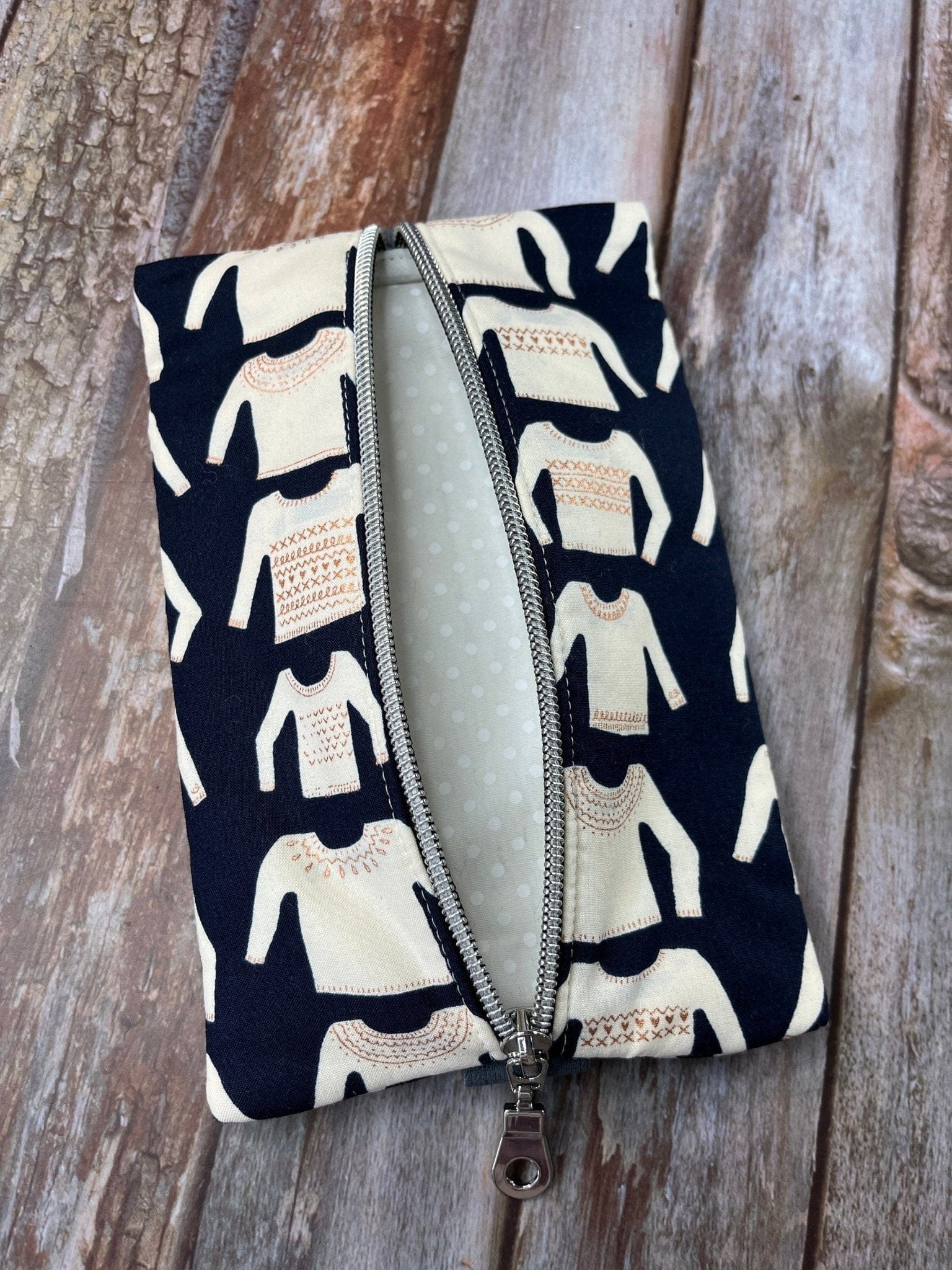 Notebook Pencil Case -Navy Sweater