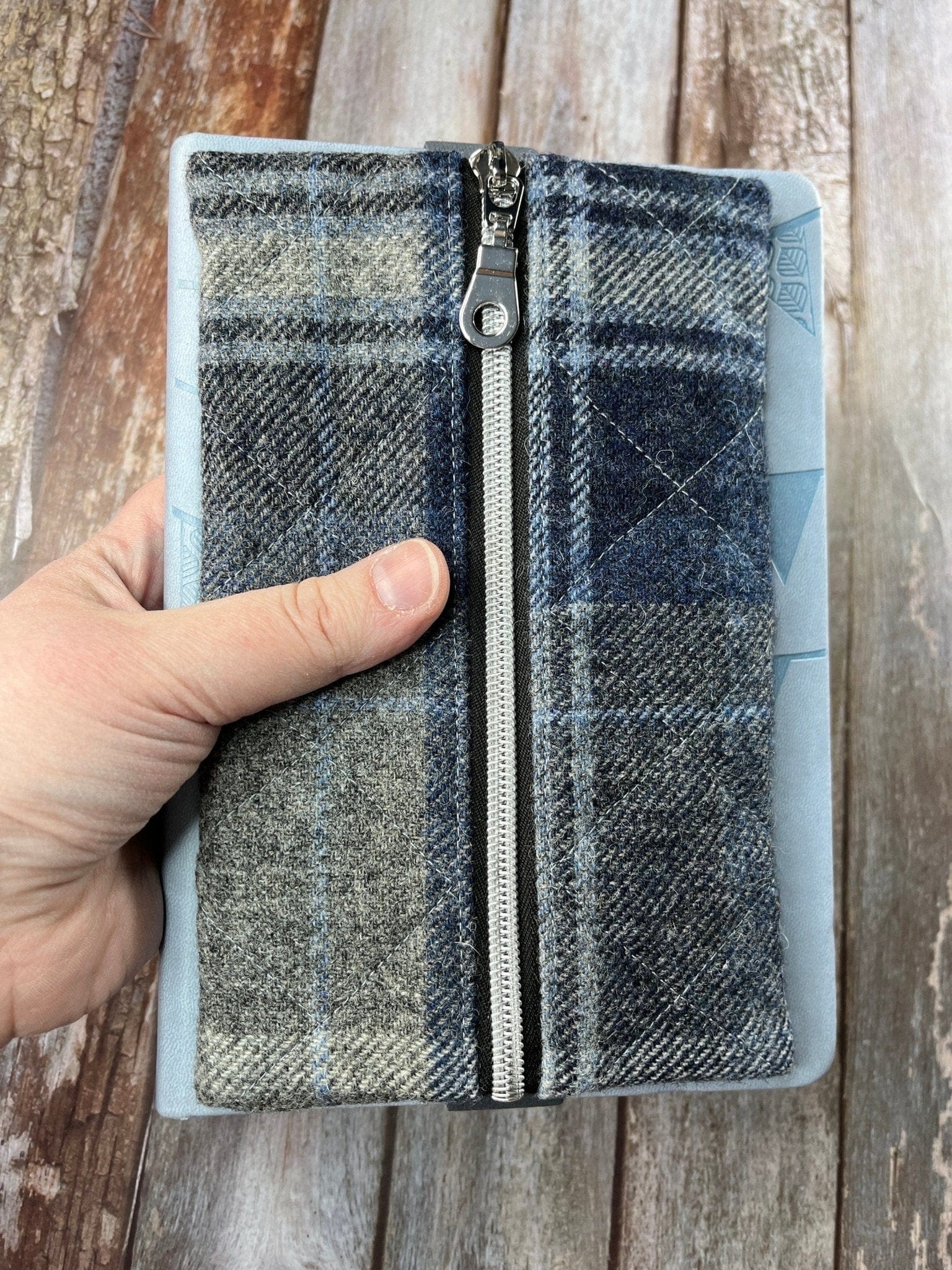 Notebook Pencil Case - Stormy Seas Shetland Tweed