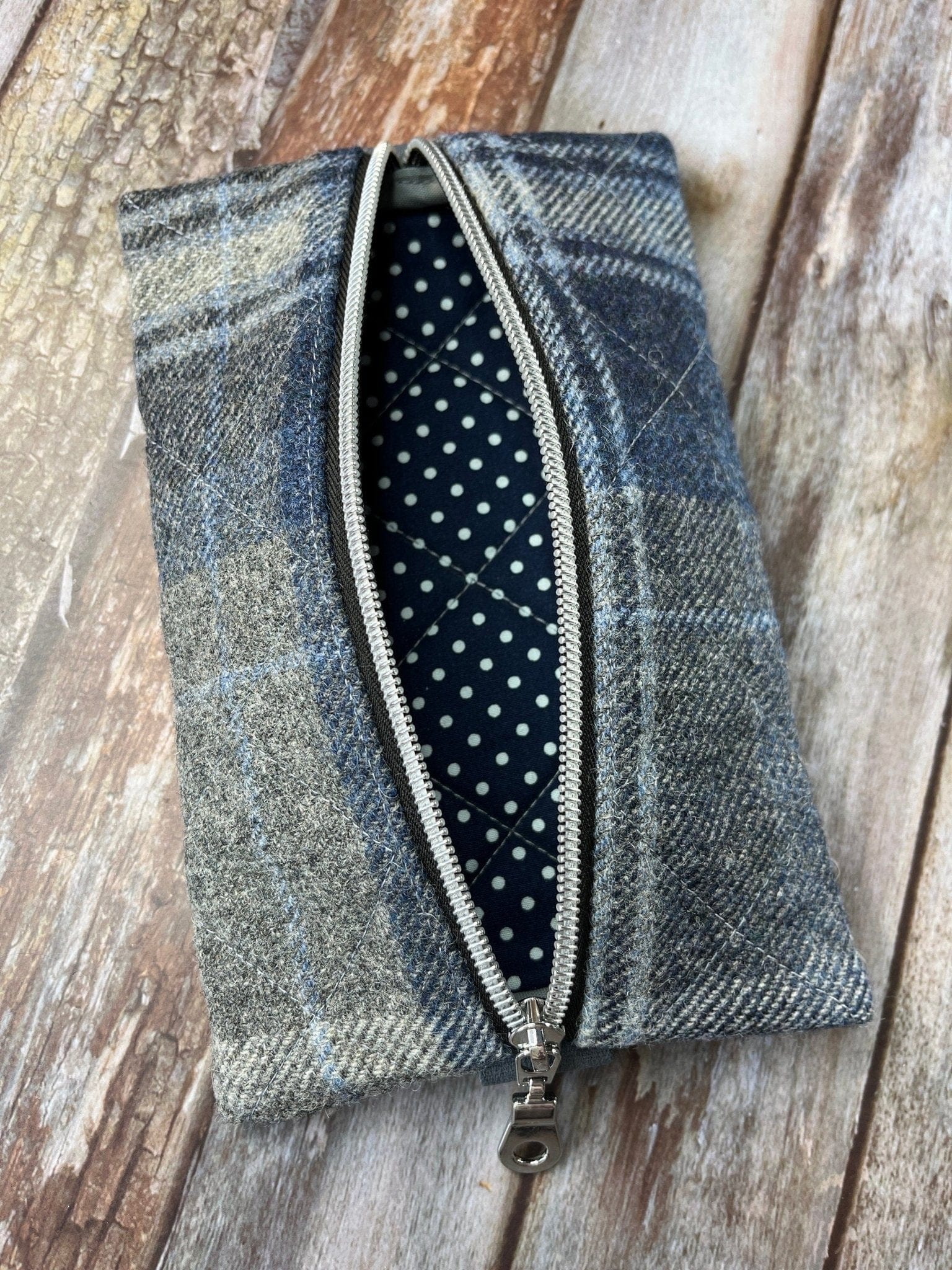 Notebook Pencil Case - Stormy Seas Shetland Tweed