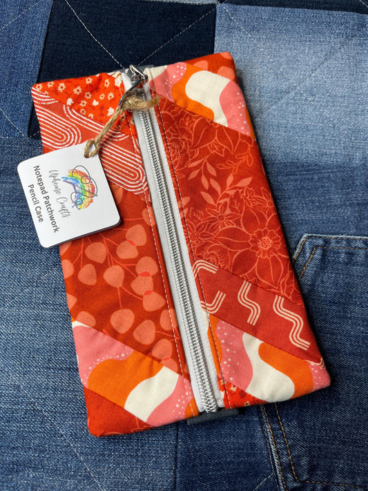 Orange Patchwork Notebook Pencil Case - Uphouse Crafts