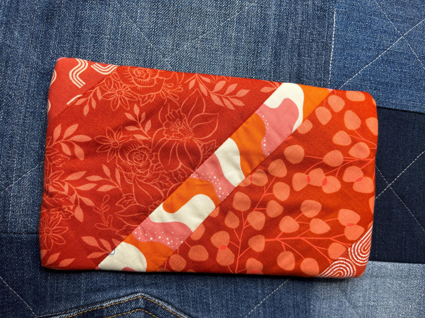 Orange Patchwork Notebook Pencil Case - Uphouse Crafts