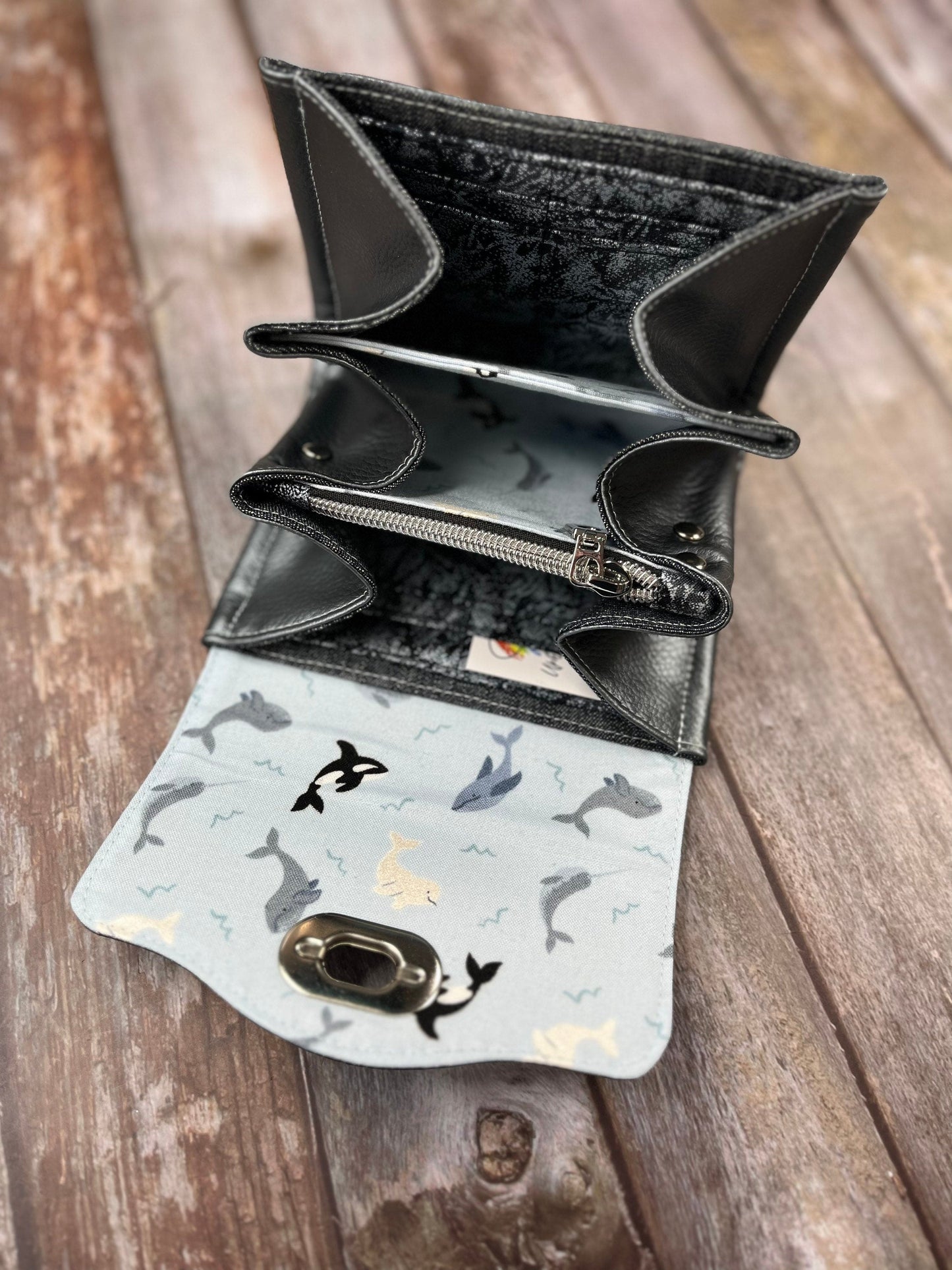 Orca Faux Leather Clutch Wallet | Vegan Leather Purse - Uphouse Crafts