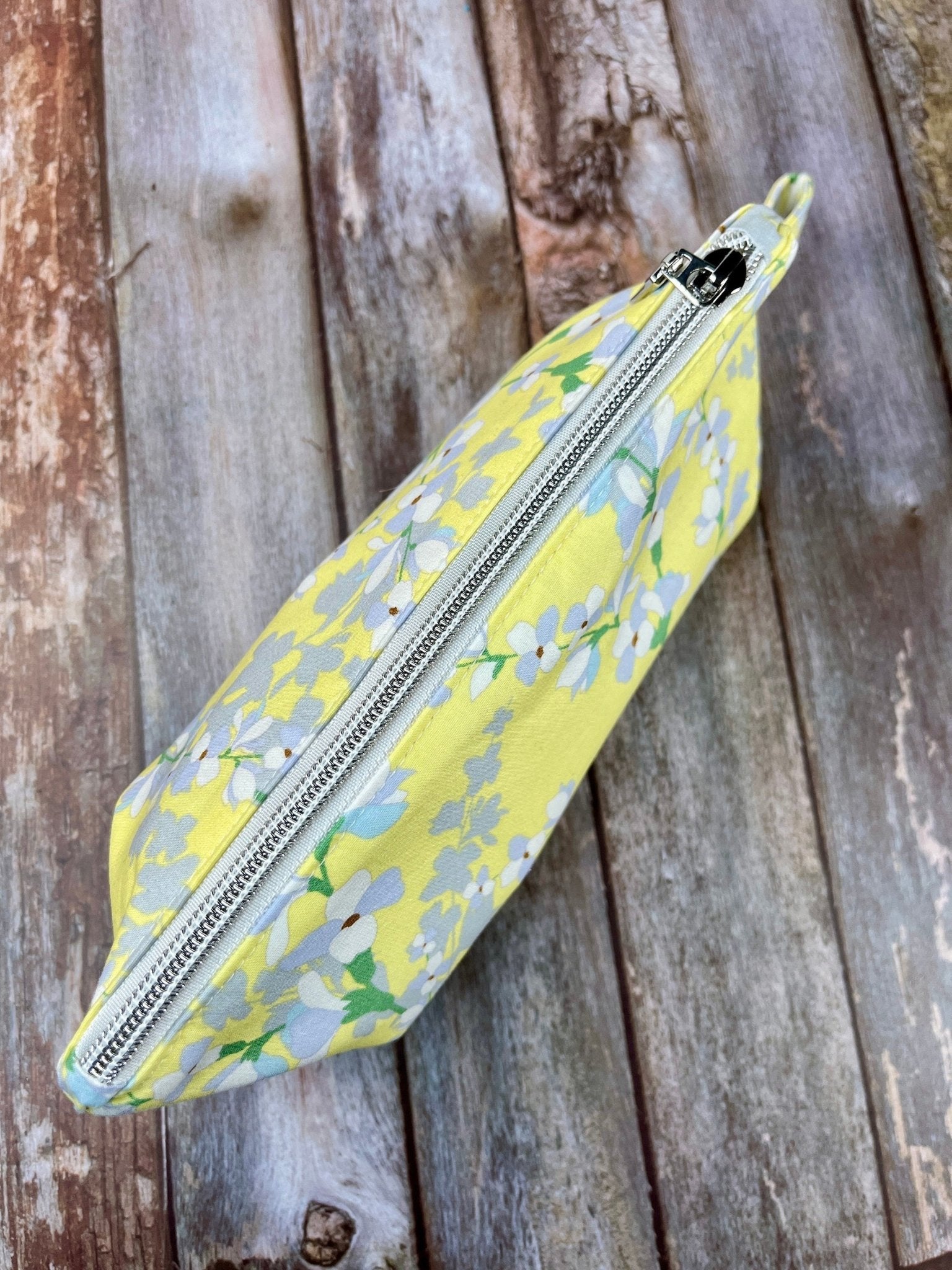 Pale Yellow Make Up Pouch, Pencil Case - Uphouse Crafts