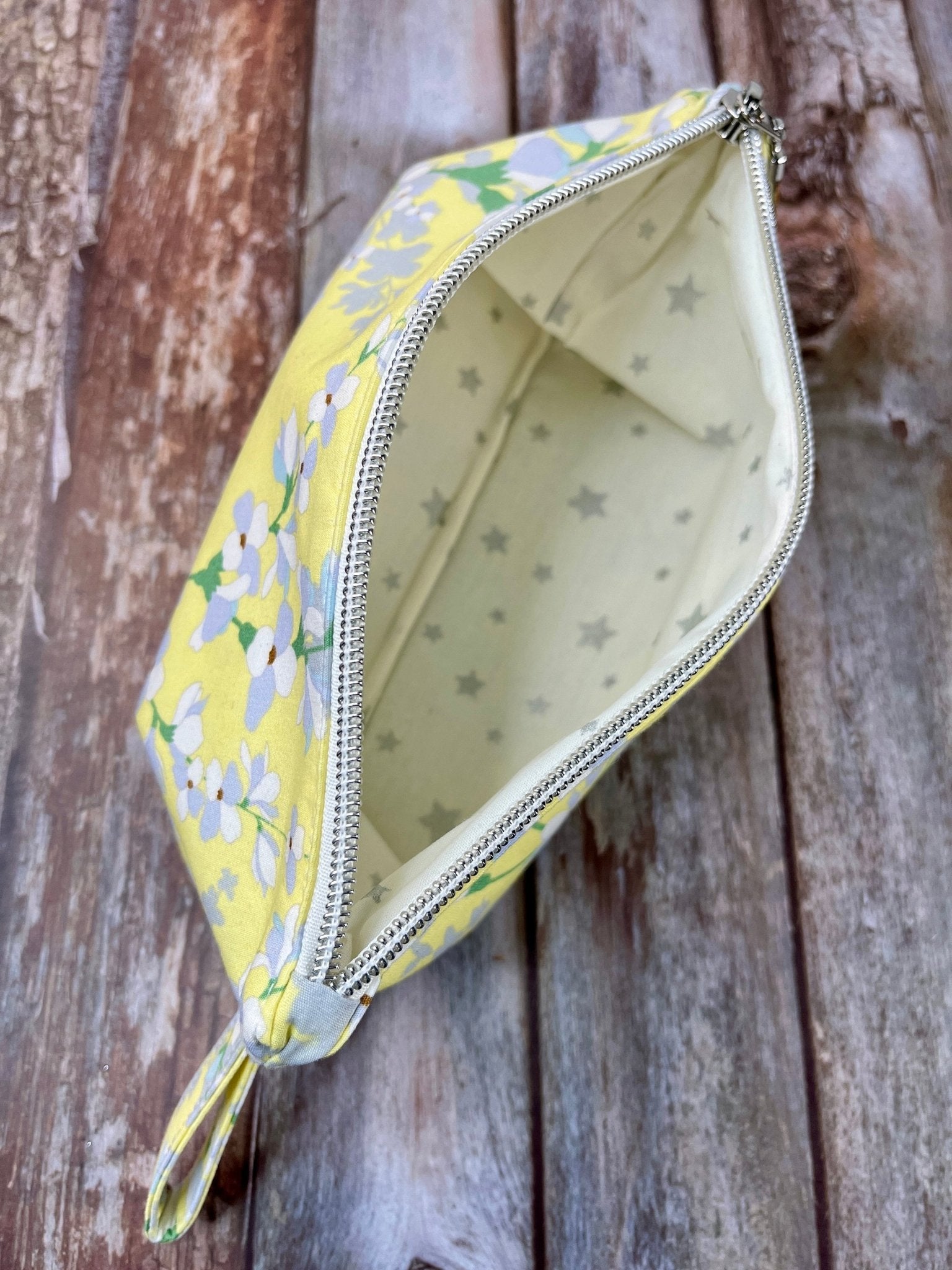 Pale Yellow Make Up Pouch, Pencil Case - Uphouse Crafts