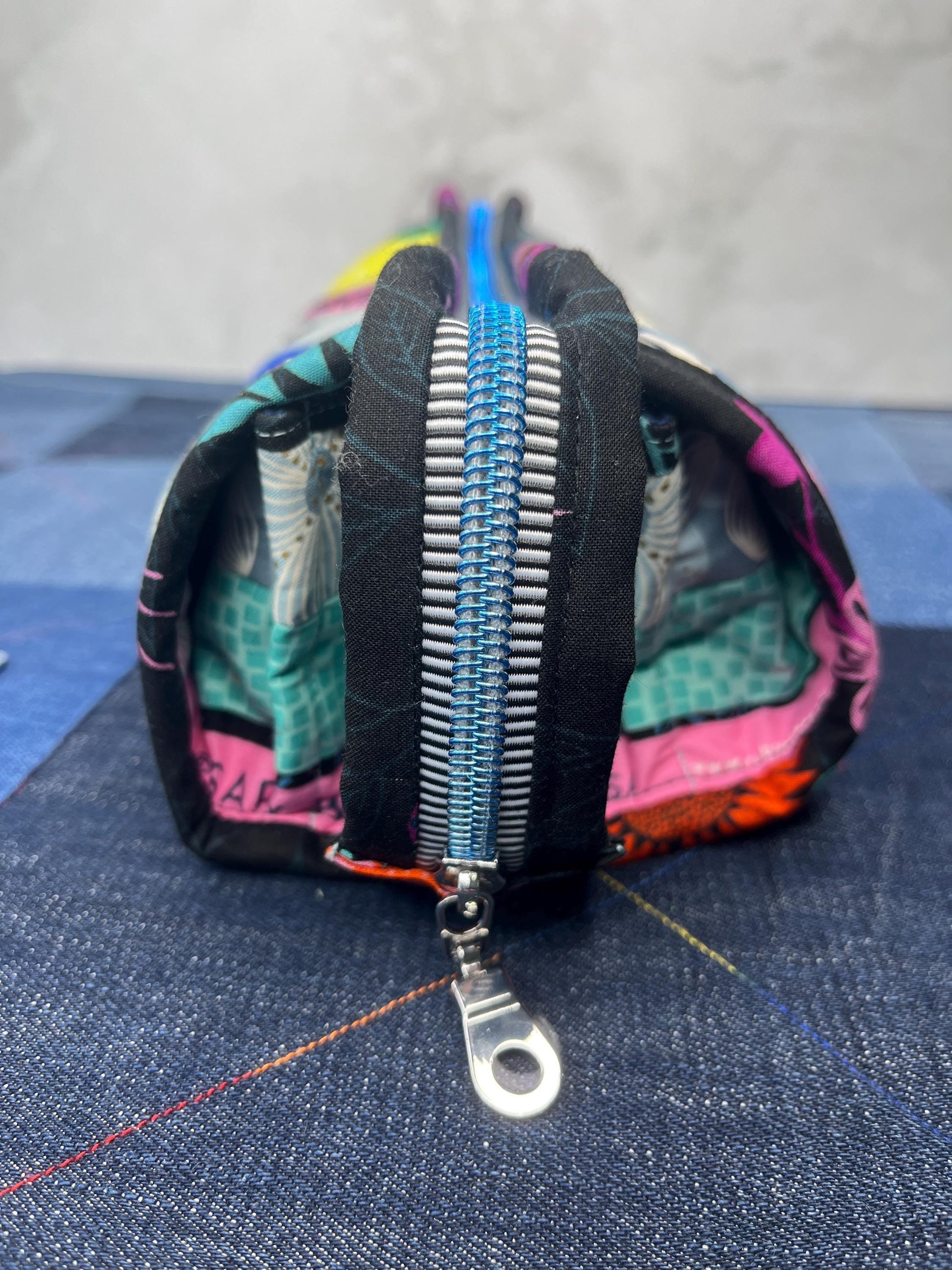 Pink Aqua Selvedge Sew Together Bag - Uphouse Crafts