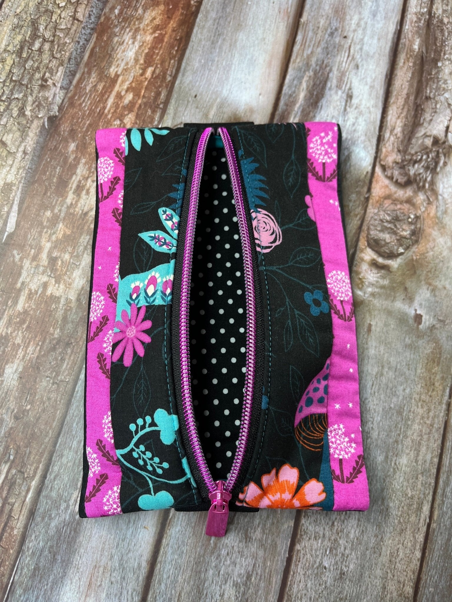 Pink Dandelion Patchwork Notebook Pencil Case - Uphouse Crafts