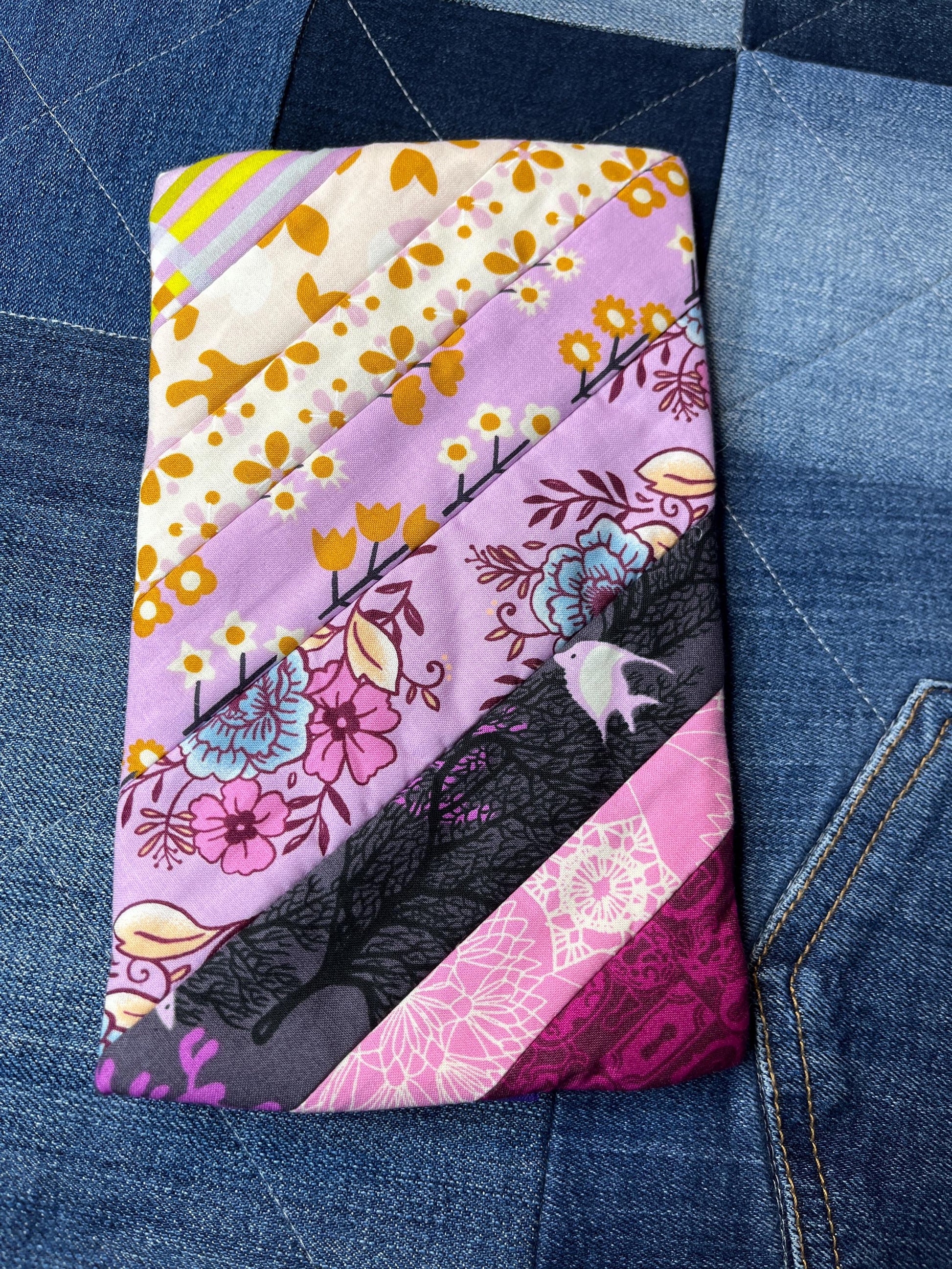 Pink purple Patchwork Notebook Pencil Case - Uphouse Crafts