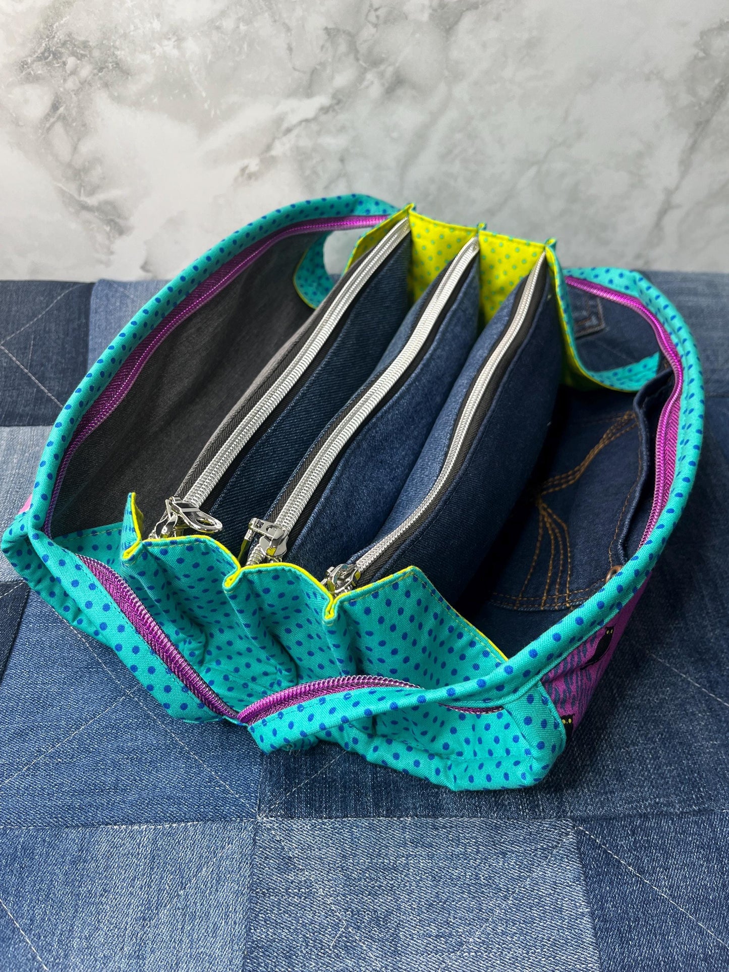 Pink Teal Sew Together Bag - Uphouse Crafts