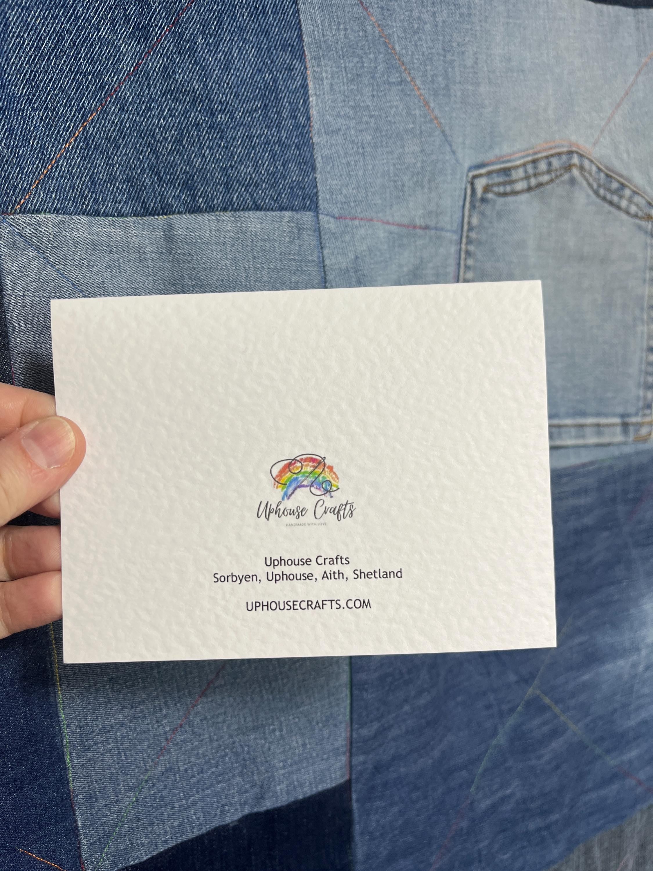 Puffin Christmas Card | Shetland - Set of 6 Puffin Notecards | Blue Purple - Uphouse Crafts