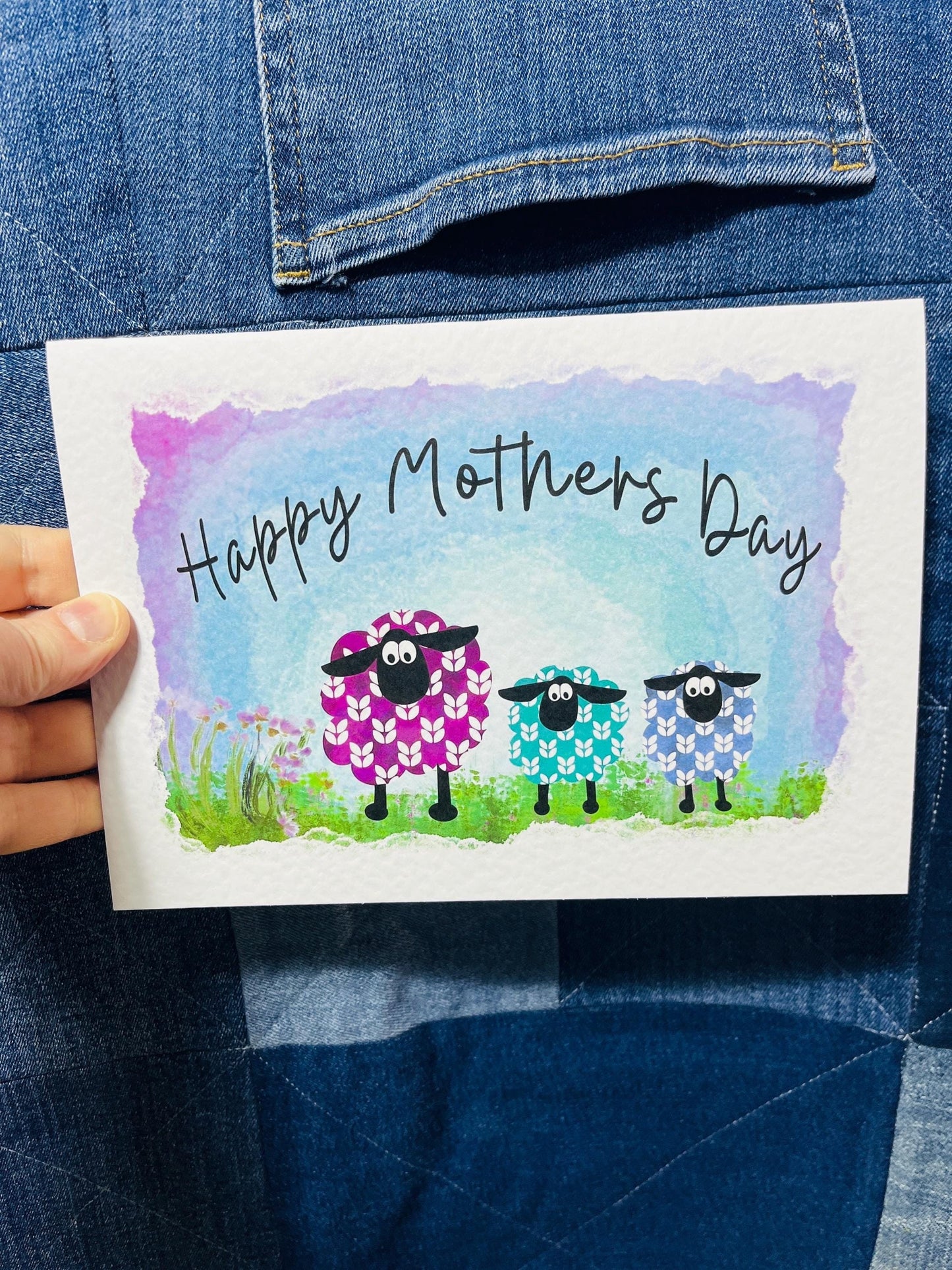 Puffin Mothers Day Card | Sheep Mothers Day Card Blue Sheep