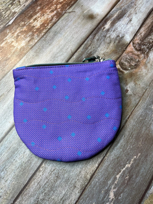 Purpe & Blue Patchwork Round Wing Zip Purse no2024-03