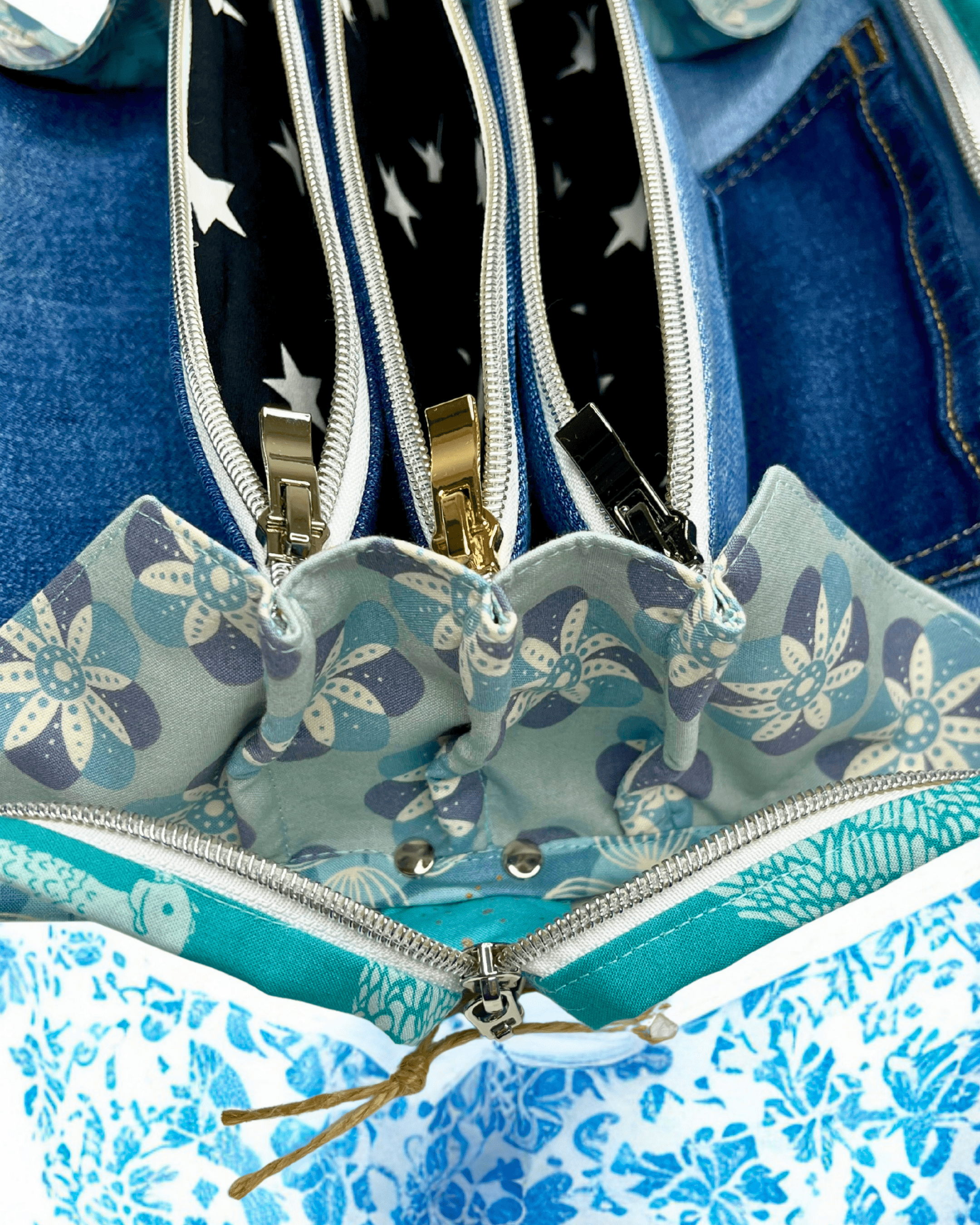 Sew Together Bag | Aqua Pink Mint| Craft Organisation - Uphouse Crafts