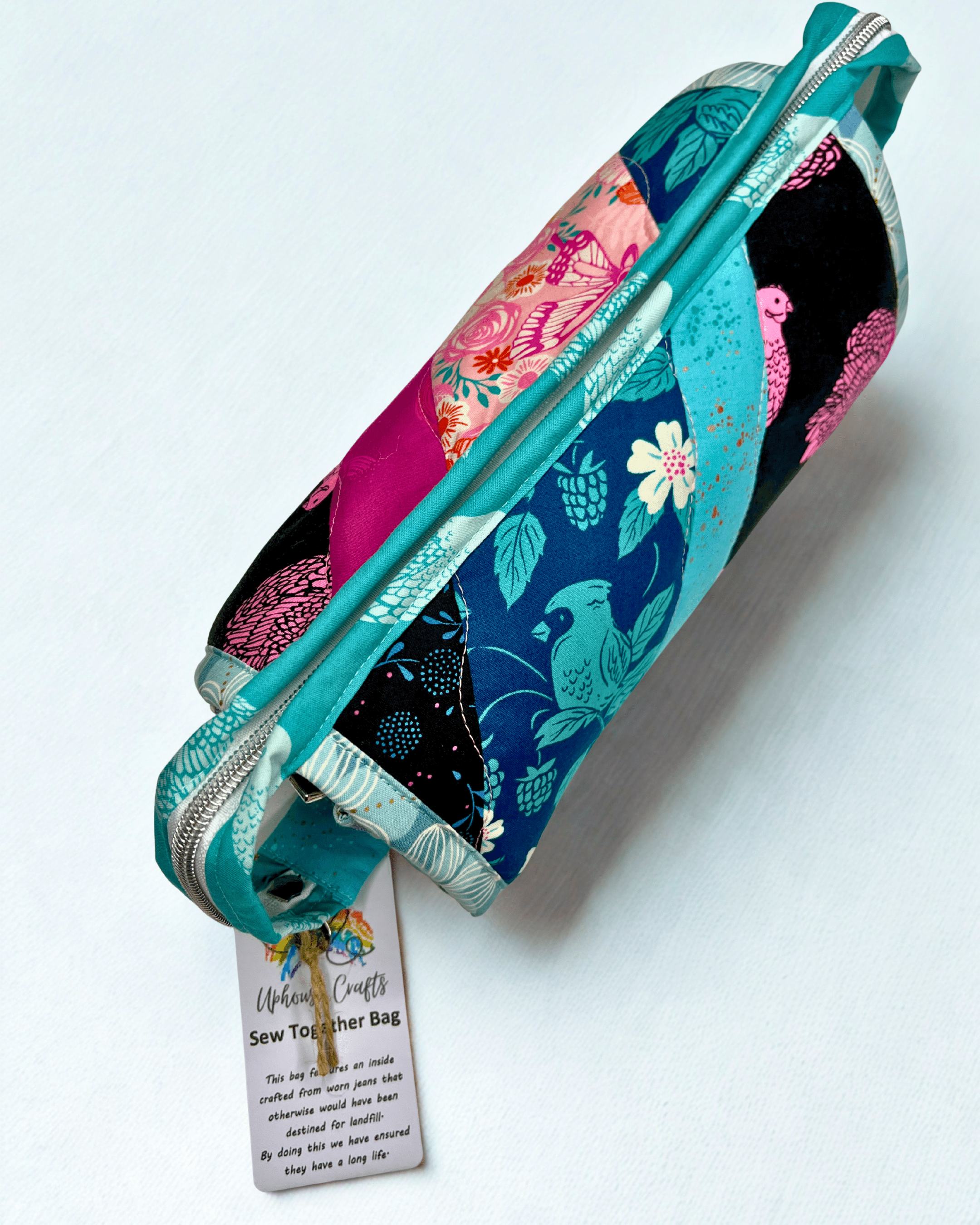 Sew Together Bag | Aqua Pink Mint| Craft Organisation - Uphouse Crafts