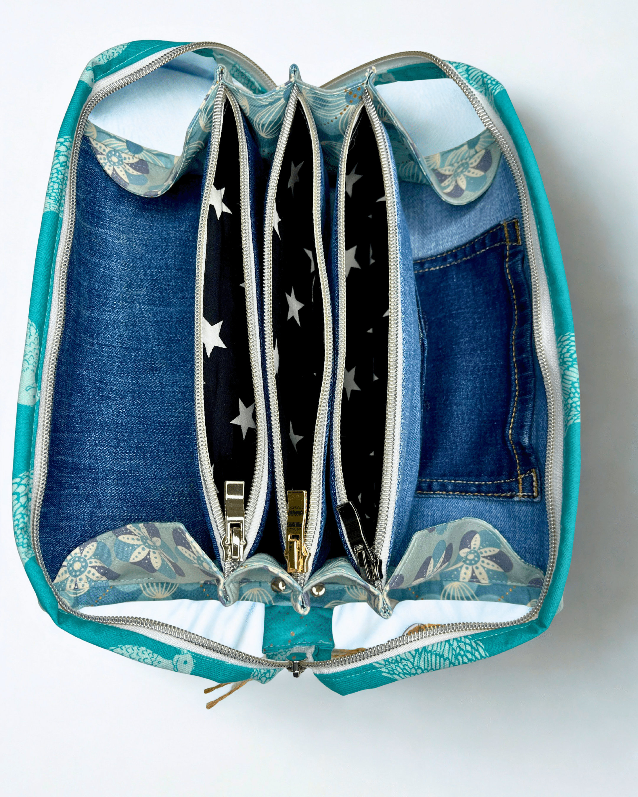 Sew Together Bag | Aqua Pink Mint| Craft Organisation - Uphouse Crafts