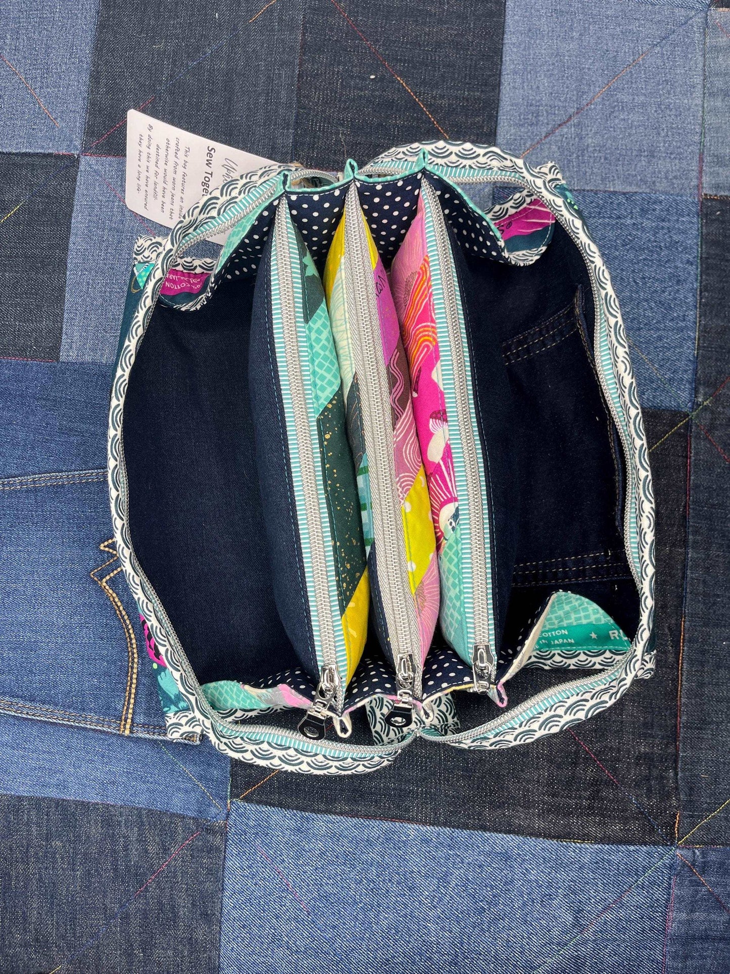 Sew Together Bag | Aqua Teal Pink | Craft Organisation