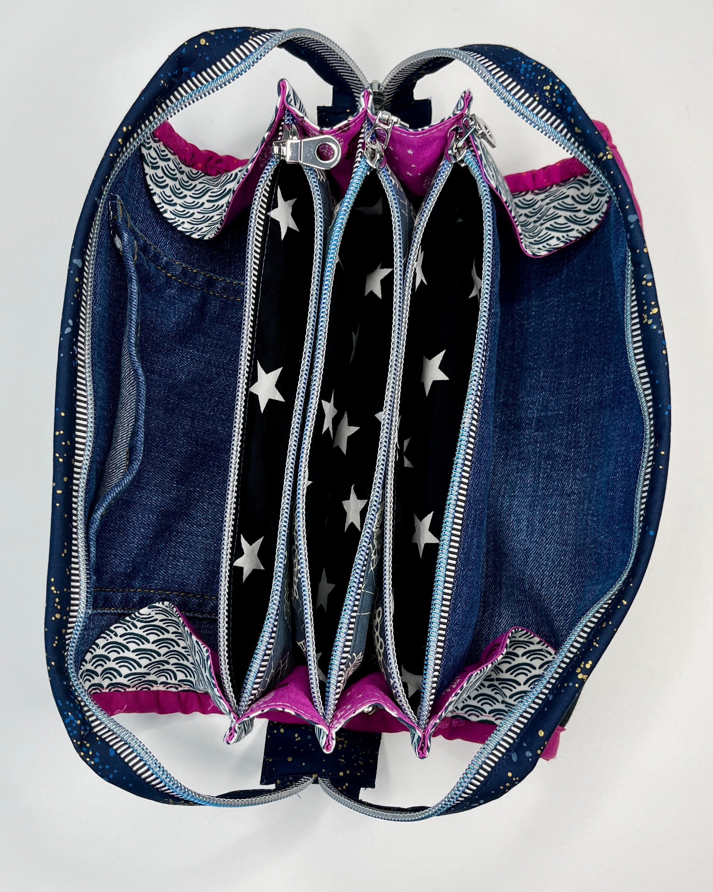 Sew Together Bag | Blue Pink Black | Craft Organisation - Uphouse Crafts