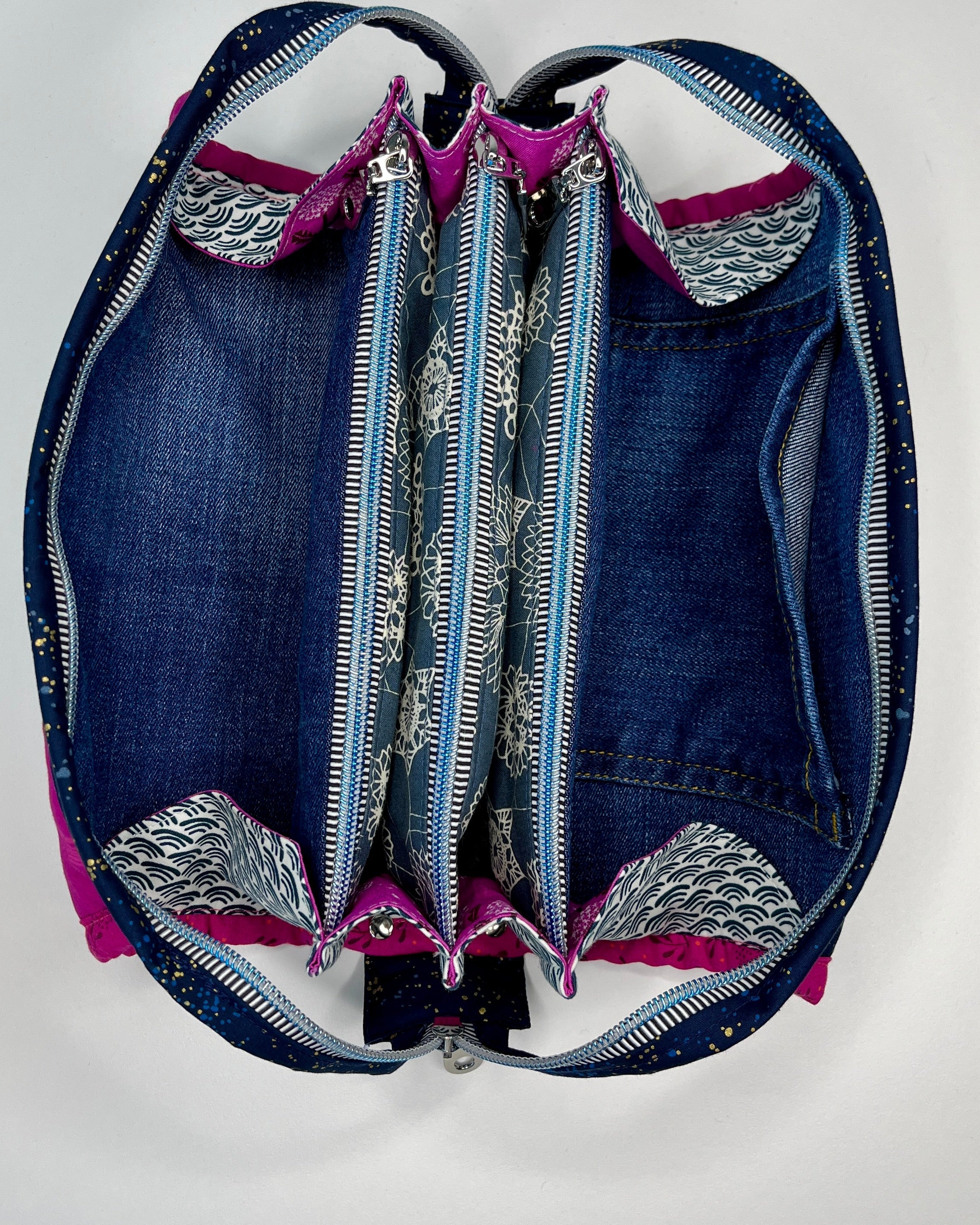 Sew Together Bag | Blue Pink Black | Craft Organisation - Uphouse Crafts